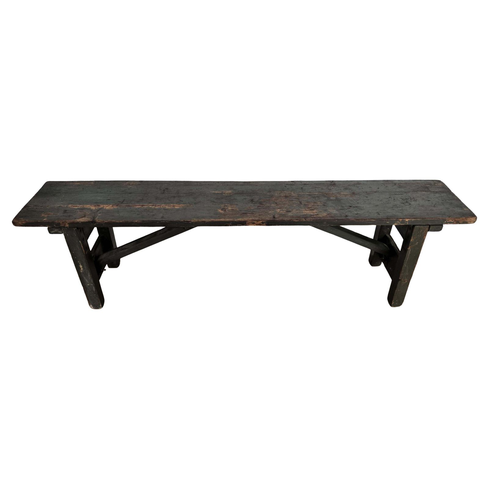 Primitive Rustic Minimal Italian Antique Farm Country Wooden Bench Side Table