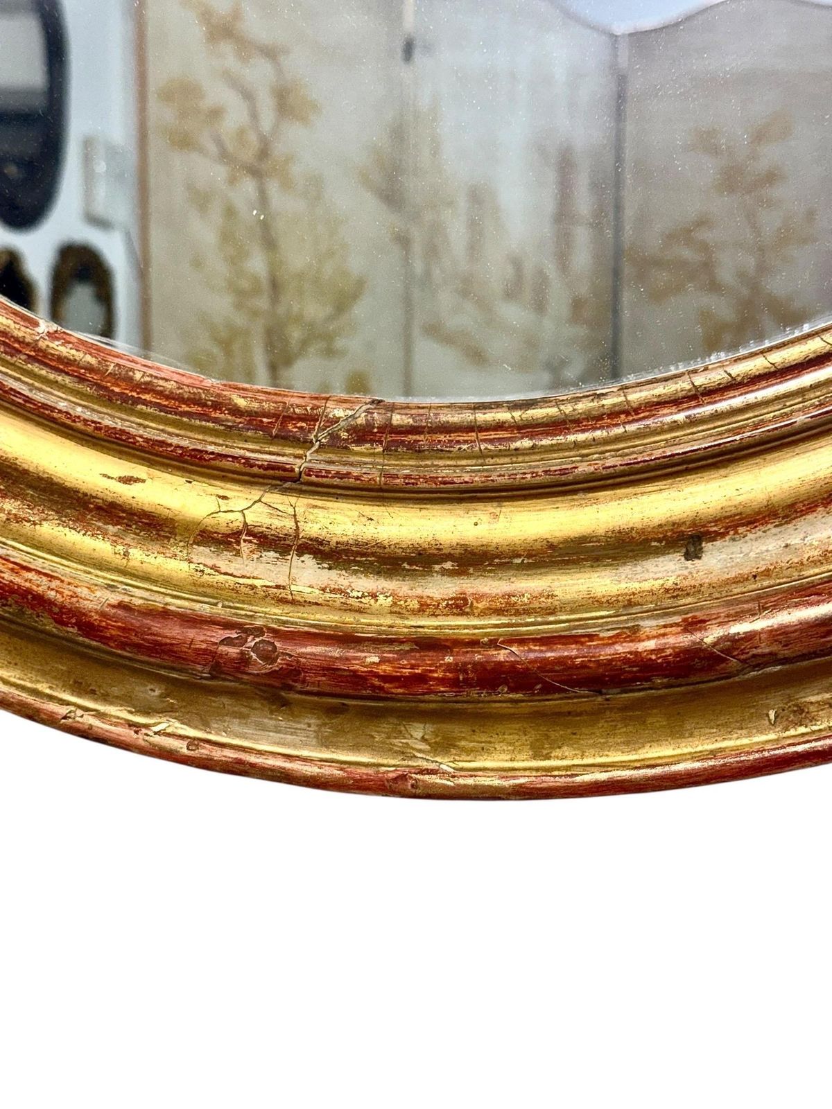 Large Oval Giltwood Mirror, France 19th Century photo furniture