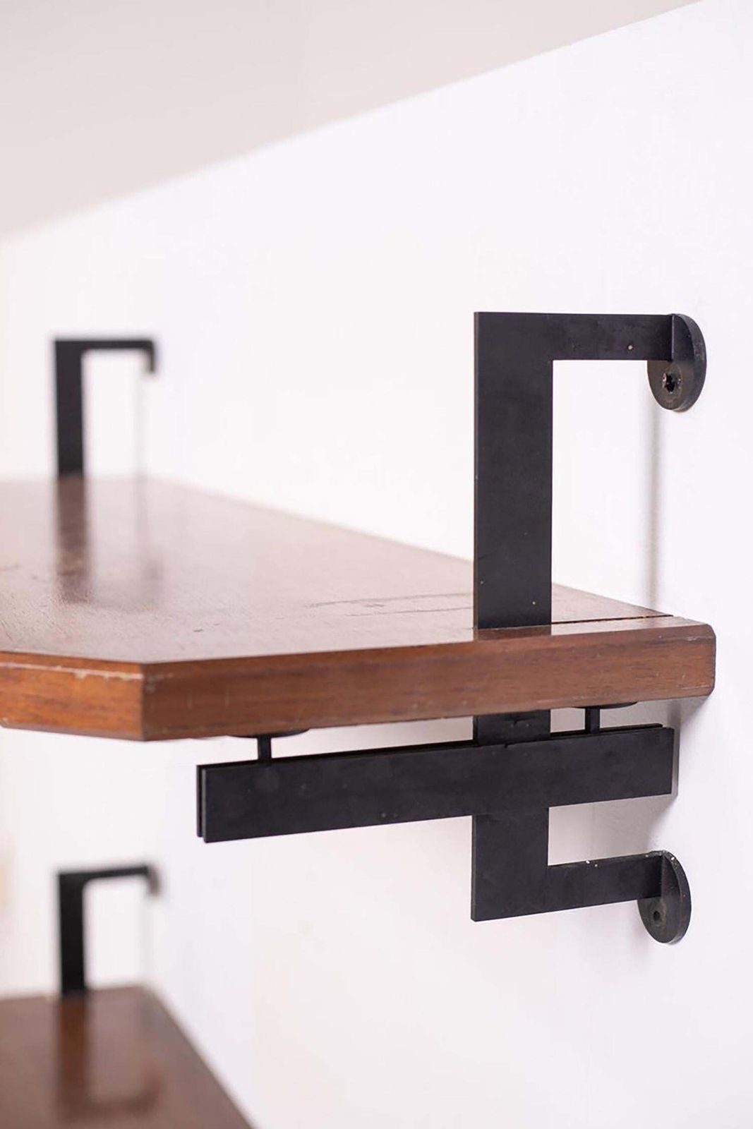 Furniture Modular Italian Bookcase Made Of Shelves And Brackets By Studio Bbpr Attr. photo