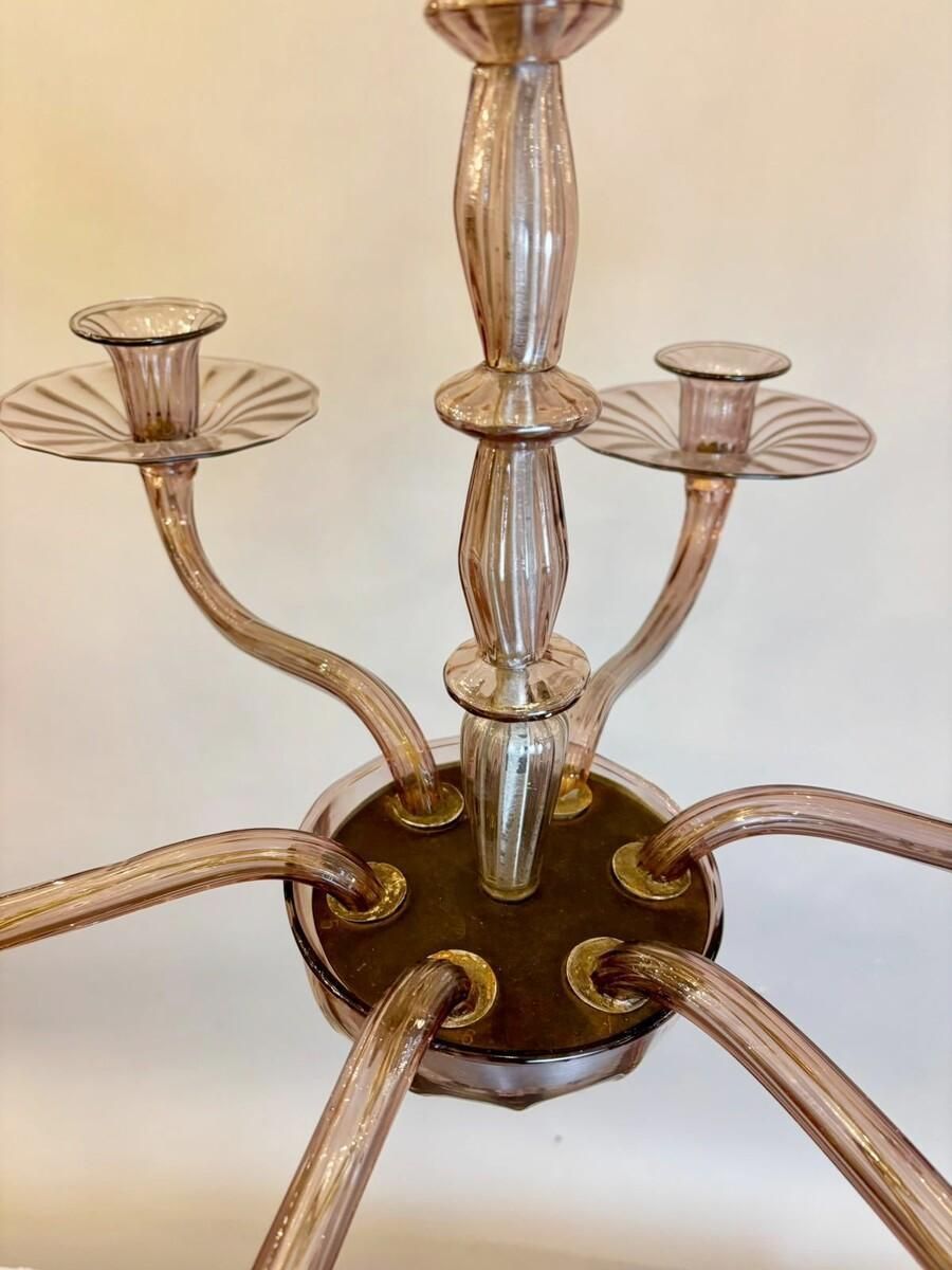 photo furniture Zecchin Murano Chandelier With 6 Arms Of Lights, Circa 1980