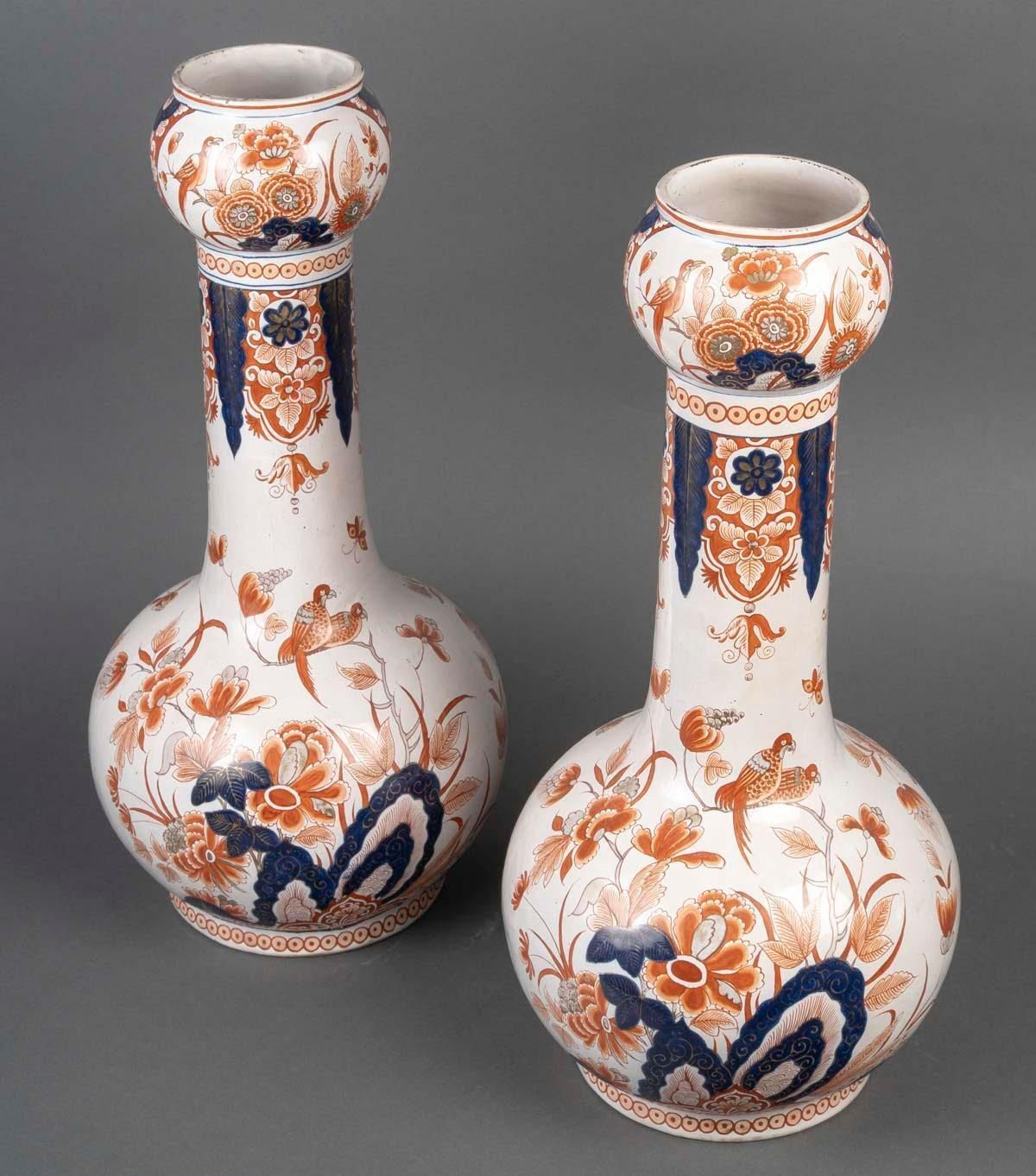 Pair Of Vases In Glazed Terra Cotta, Samson, 19th Century Or Early 20th Century. photo vinterior