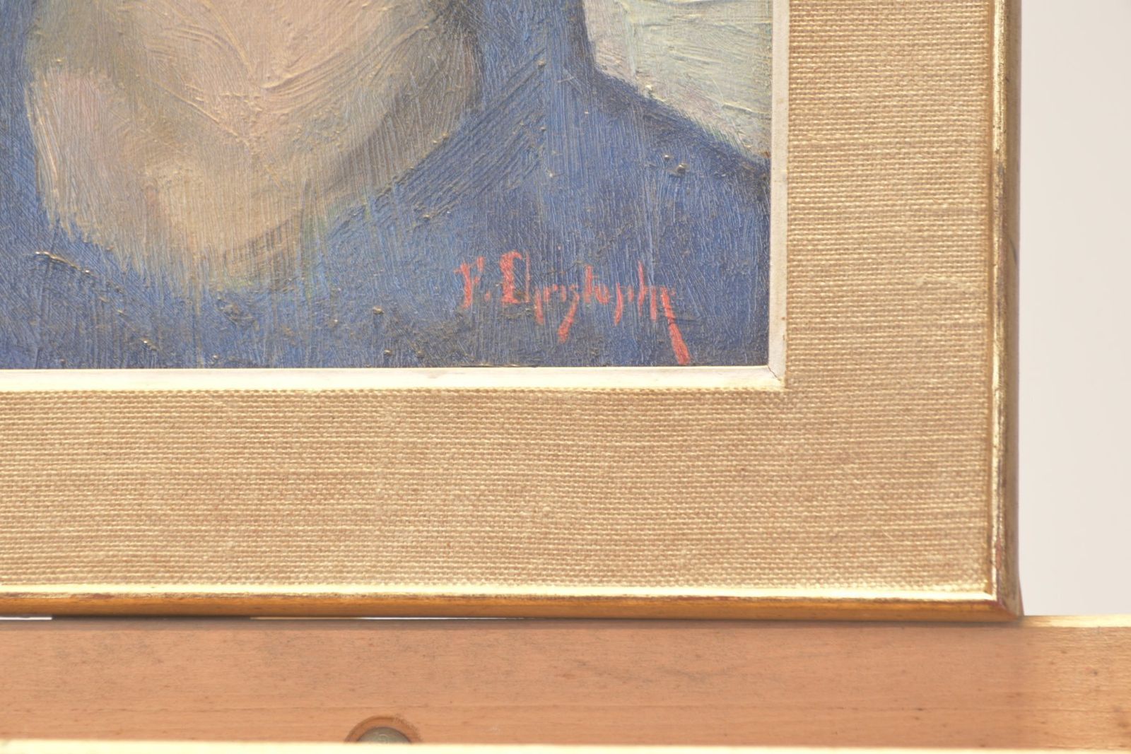 Oil Painting, Portrait Of A Young Woman, Signed F. Christophe, Circa 1955 photo buy