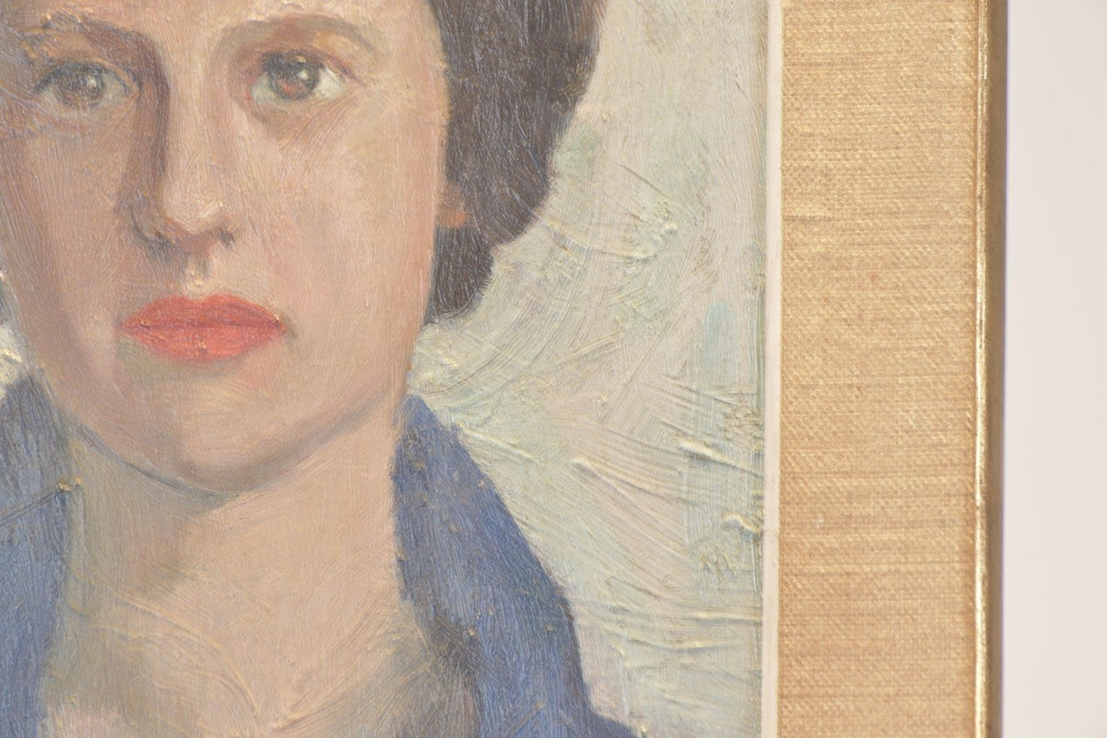 Oil Painting, Portrait Of A Young Woman, Signed F. Christophe, Circa 1955 photo vintage