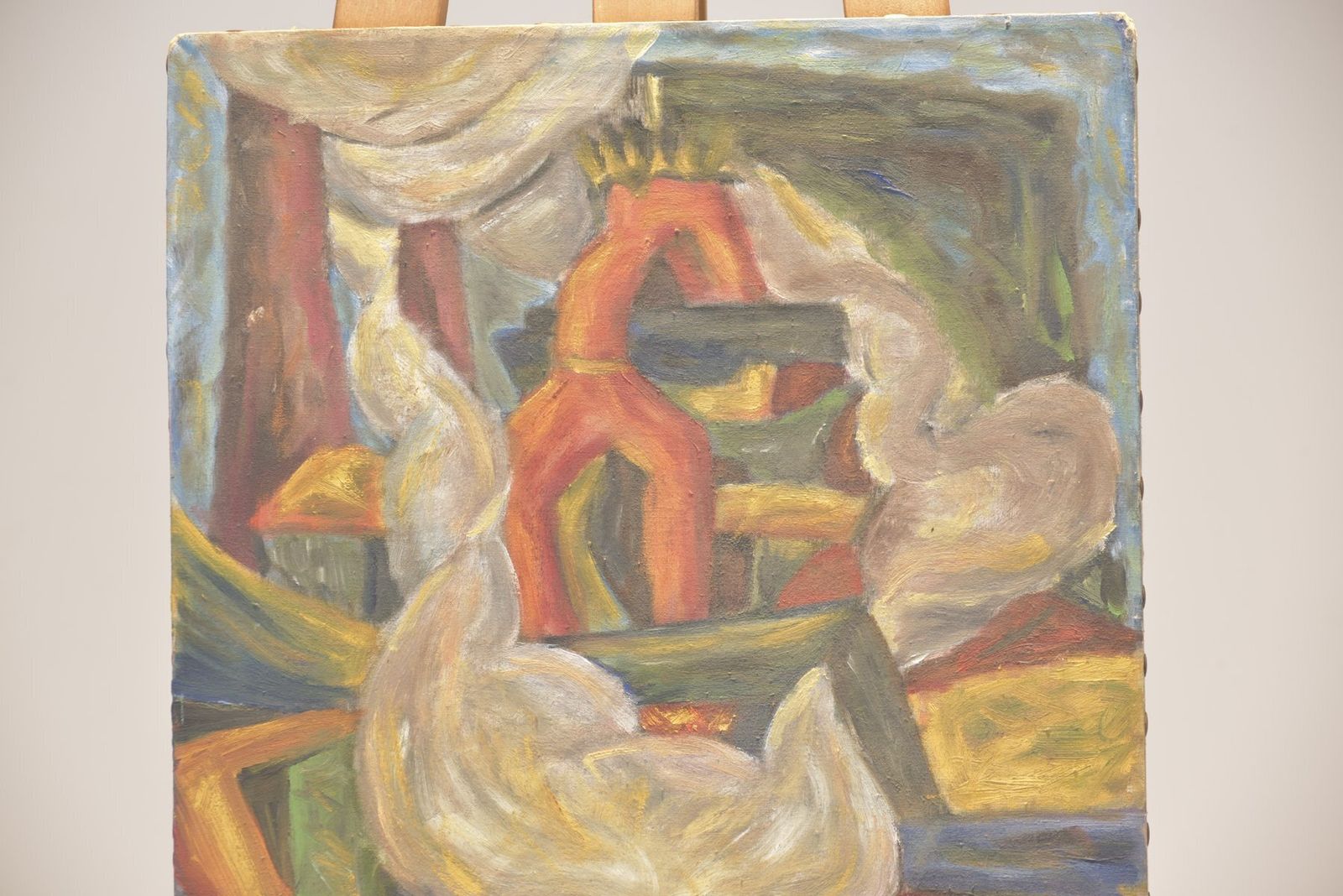 Oil Painting, Germany, Around 1925, Locomotive Under Blast Furnace photo 724.0