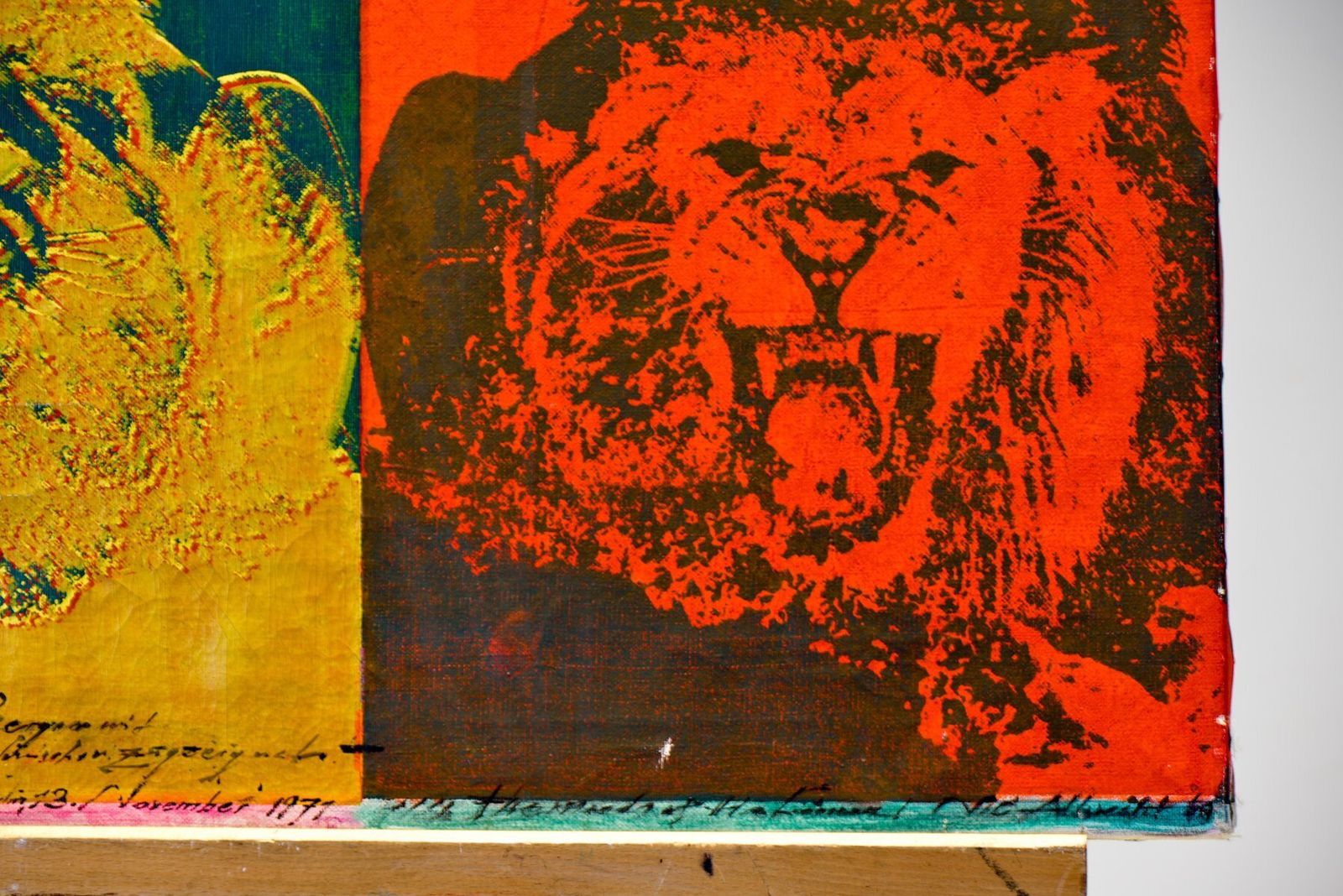 Silkscreen, Nic Albrecht, Berlin, 1969, Long Live The Lion photo vinterior
