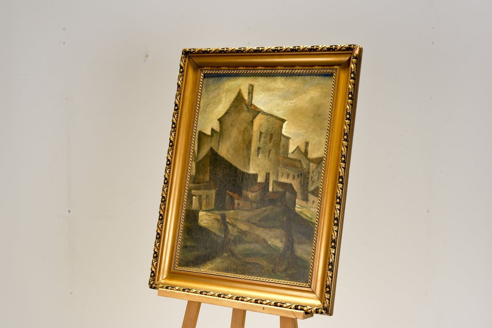 Expressionistic City View Of Berlin Street Scene, 1925, Oil On Cardboard, Framed photo 1568.0