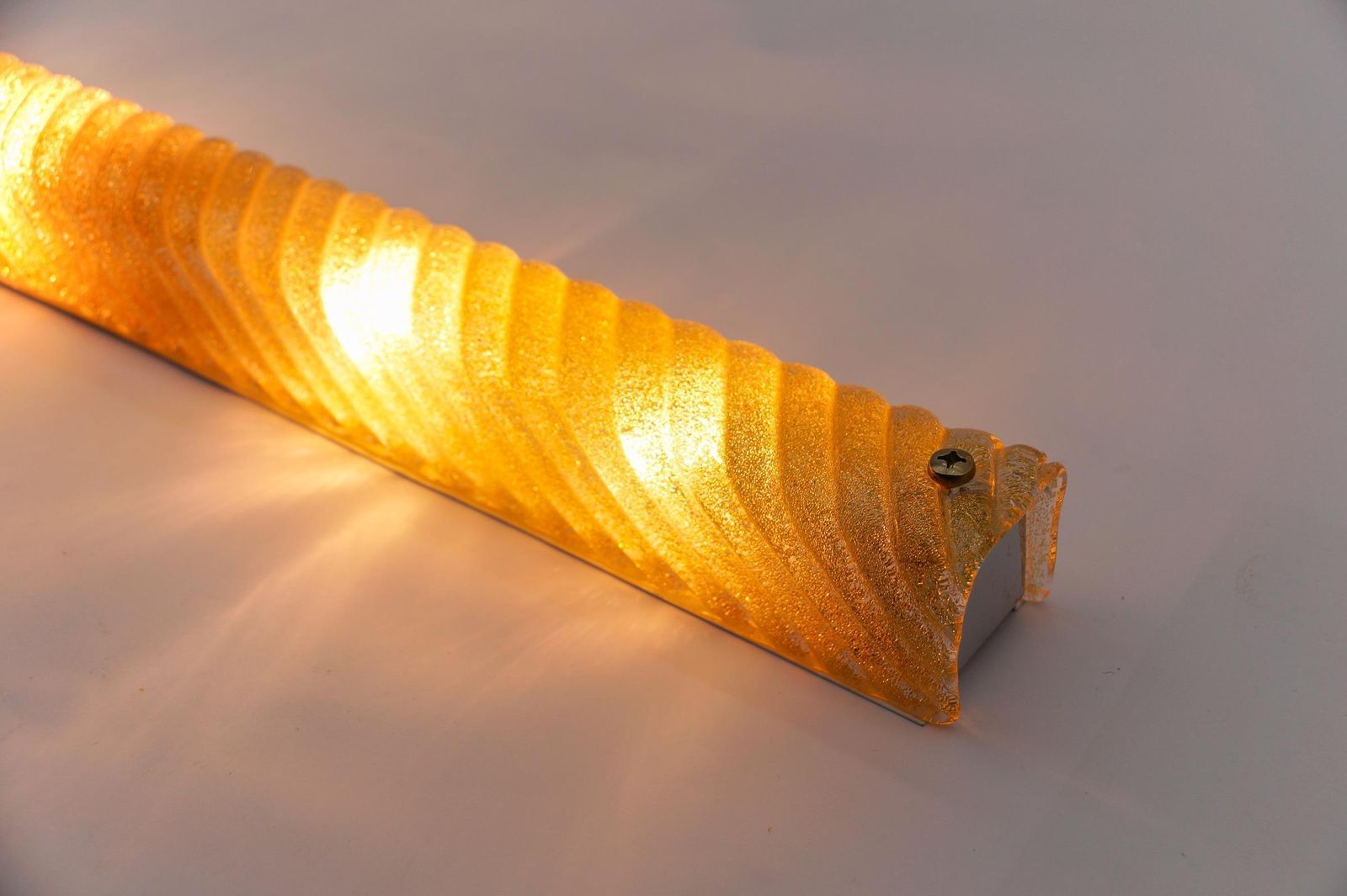 Awesome Murano Glass With Gold Flakes Wall Lamp / Flush Mount, Hillebrand 1960s photo vintage