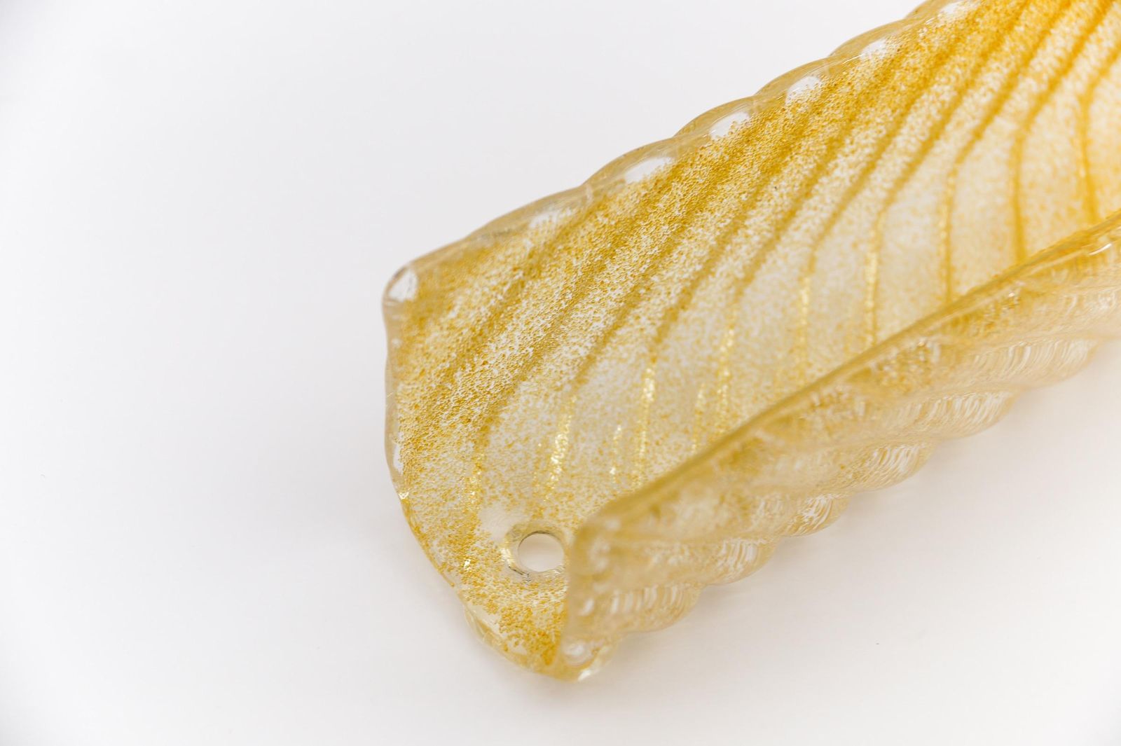 photo for sale Awesome Murano Glass With Gold Flakes Wall Lamp / Flush Mount, Hillebrand 1960s