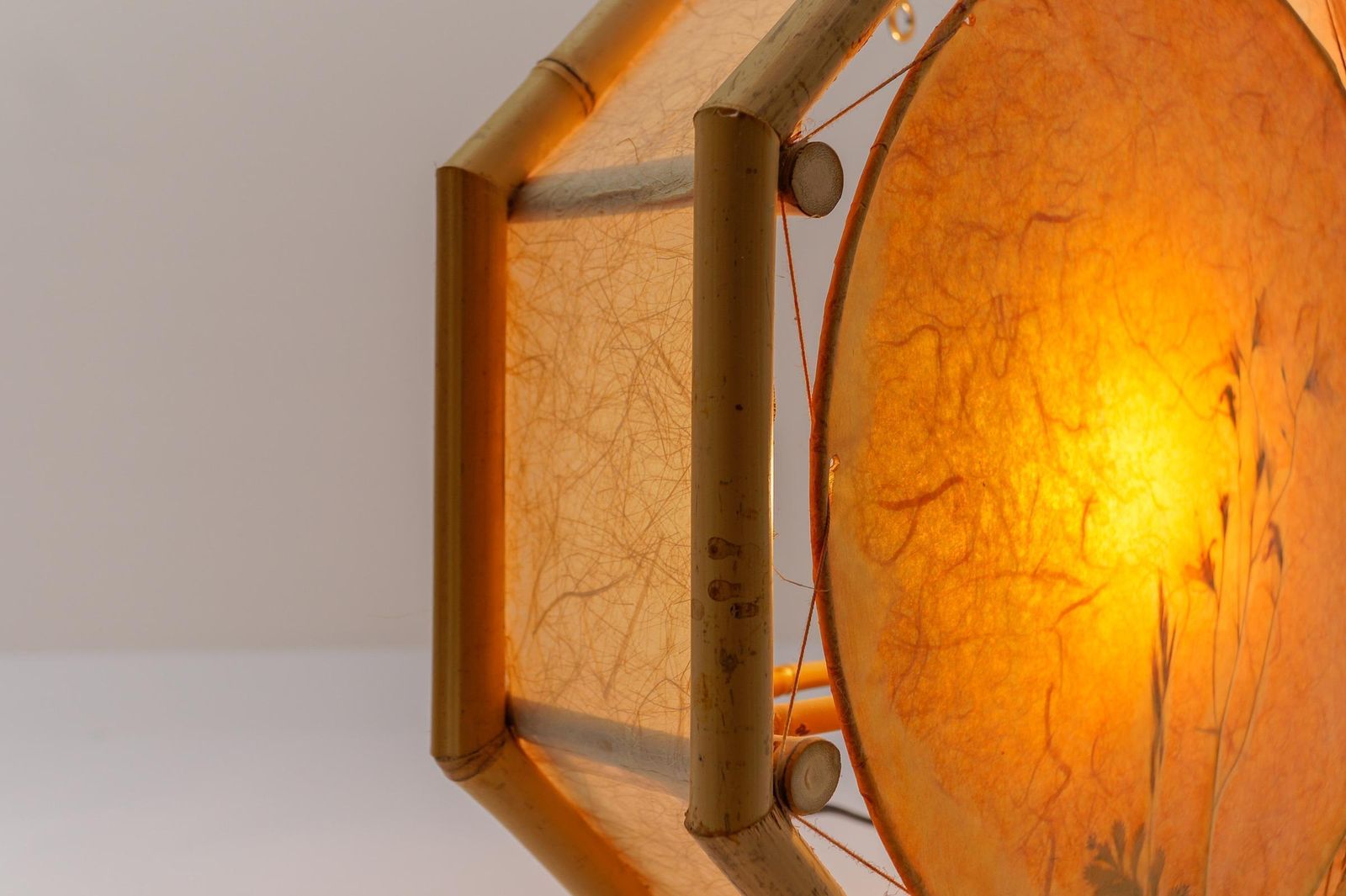 photo furniture Large Japanese Wall Lamp Made Of Bamboo And Rice Paper, Mid Century Modern 1960s