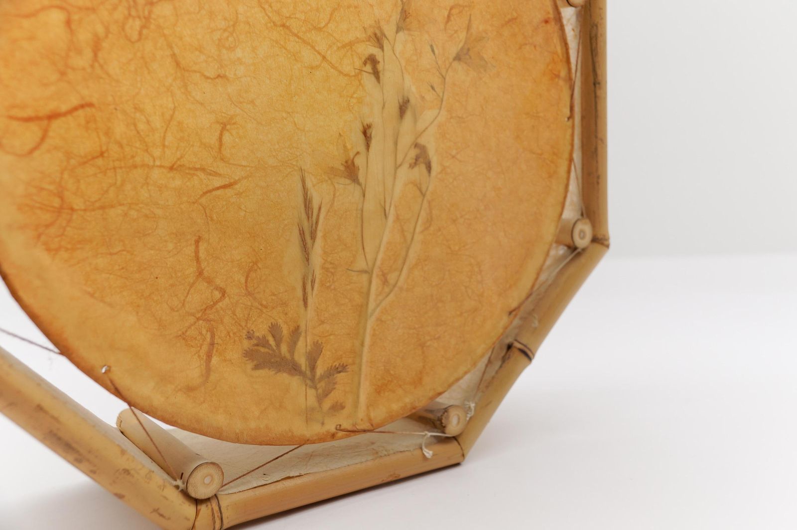 Lighting Large Japanese Wall Lamp Made Of Bamboo And Rice Paper, Mid Century Modern 1960s photo