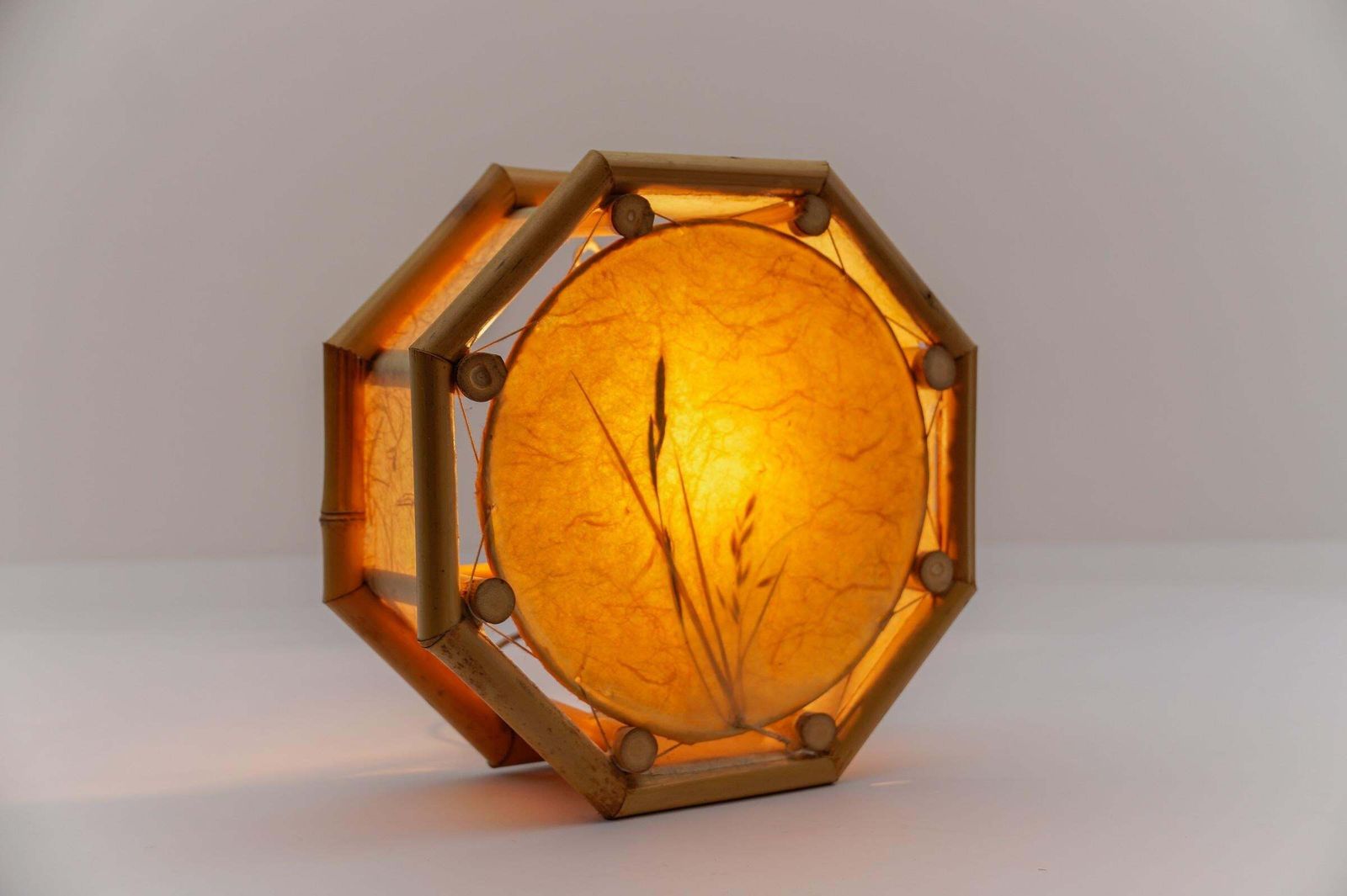 Japanese Wall Lamp Made Of Bamboo And Rice Paper, Mid Century Modern 1960s photo 1434.0