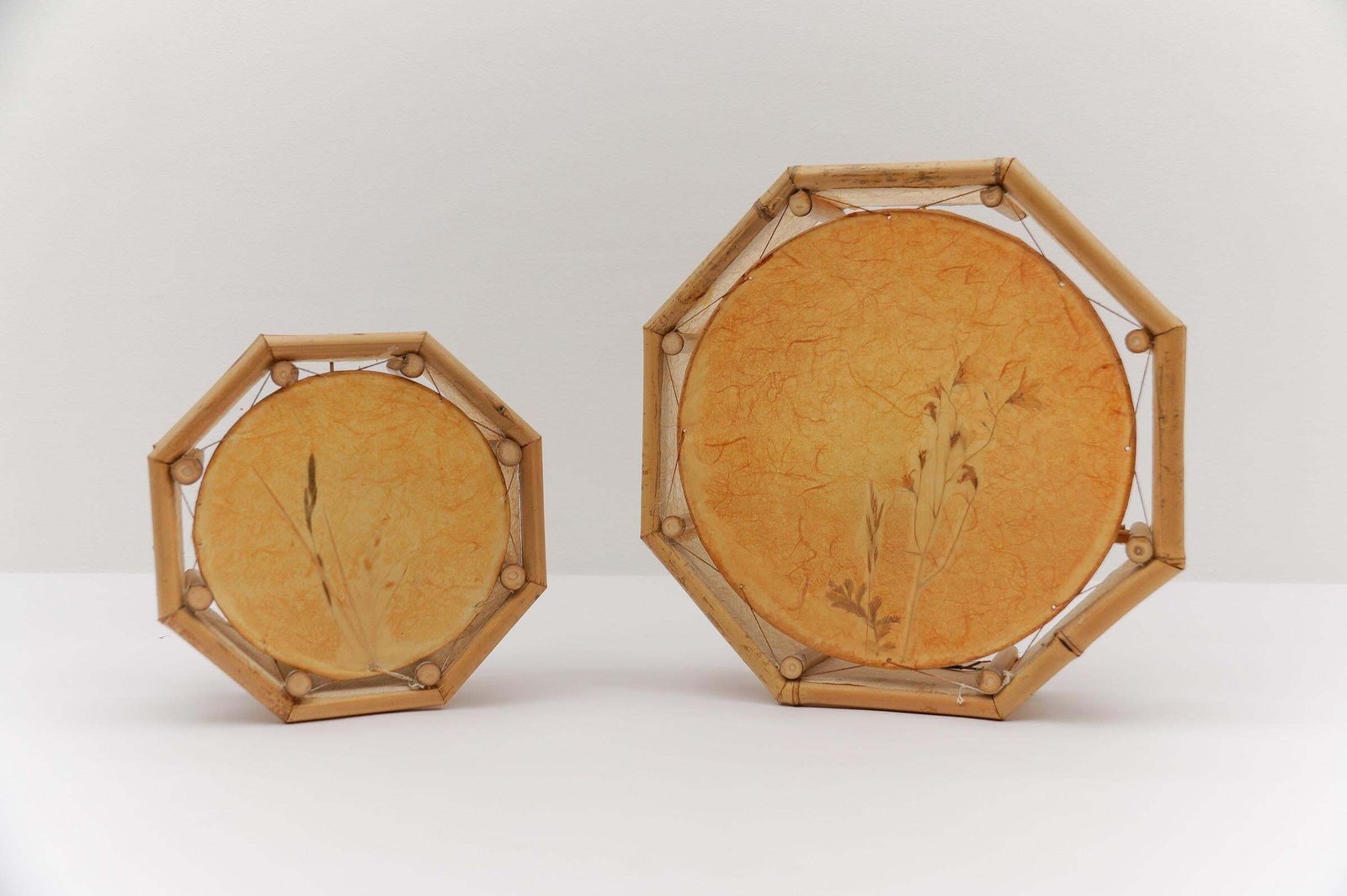 photo vinterior Japanese Wall Lamp Made Of Bamboo And Rice Paper, Mid Century Modern 1960s
