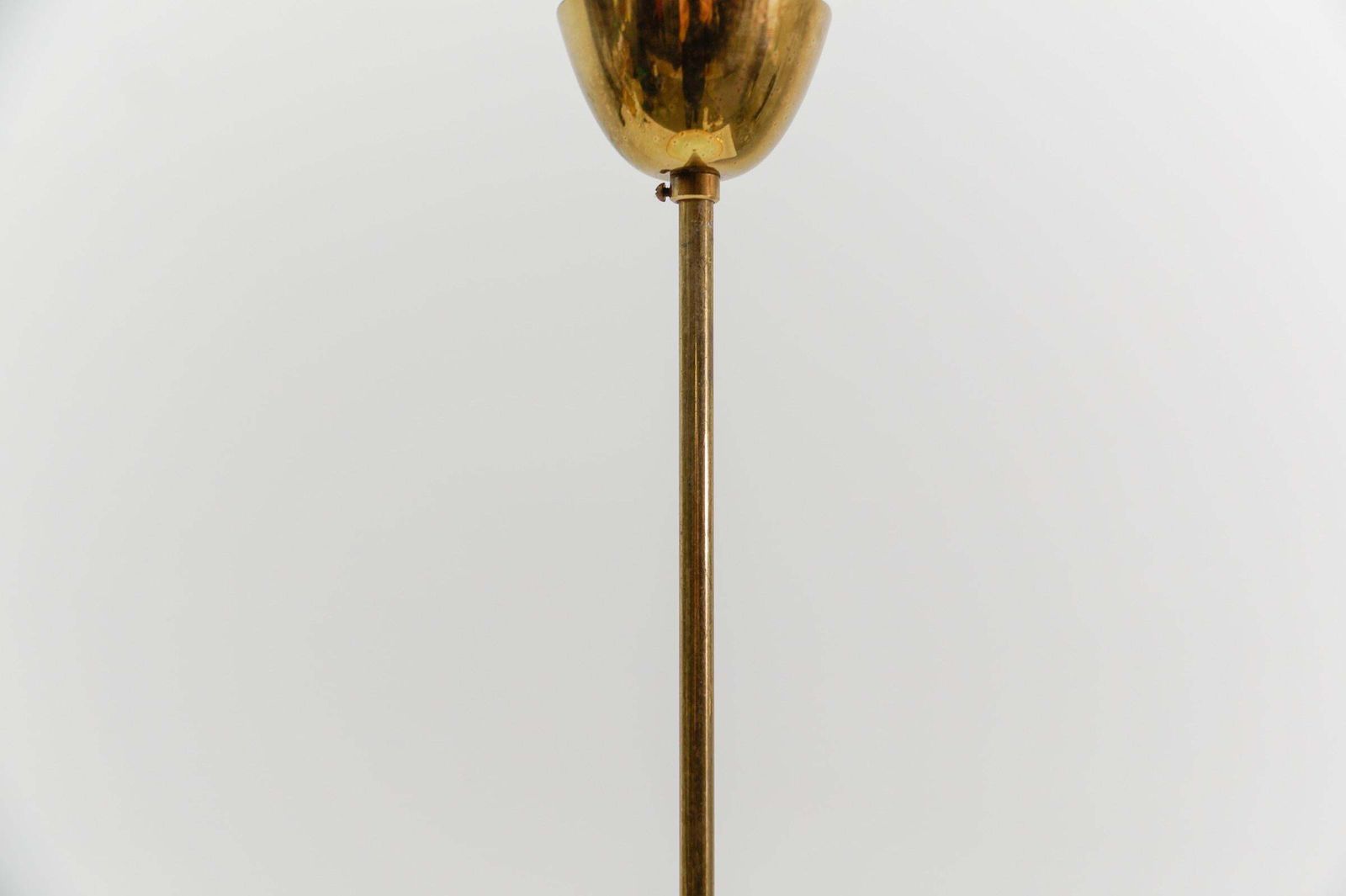 1461.0 Beautiful Mid Century Modern Hanging Lamp In Glass And Brass, 1950s photo