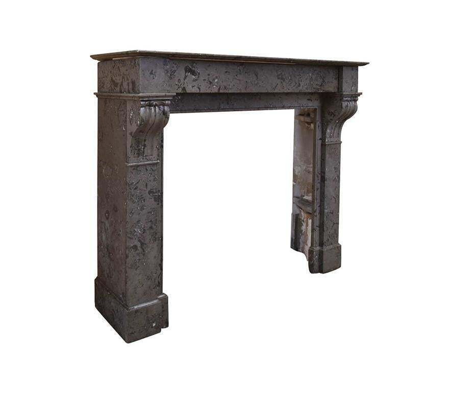 Grey Marble Modillion Fireplace Mantel 19th Century photo furniture