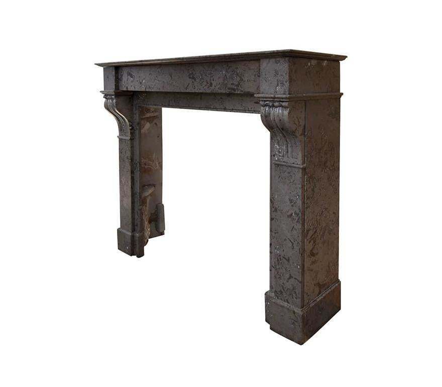 Grey Marble Modillion Fireplace Mantel 19th Century photo 3681.0