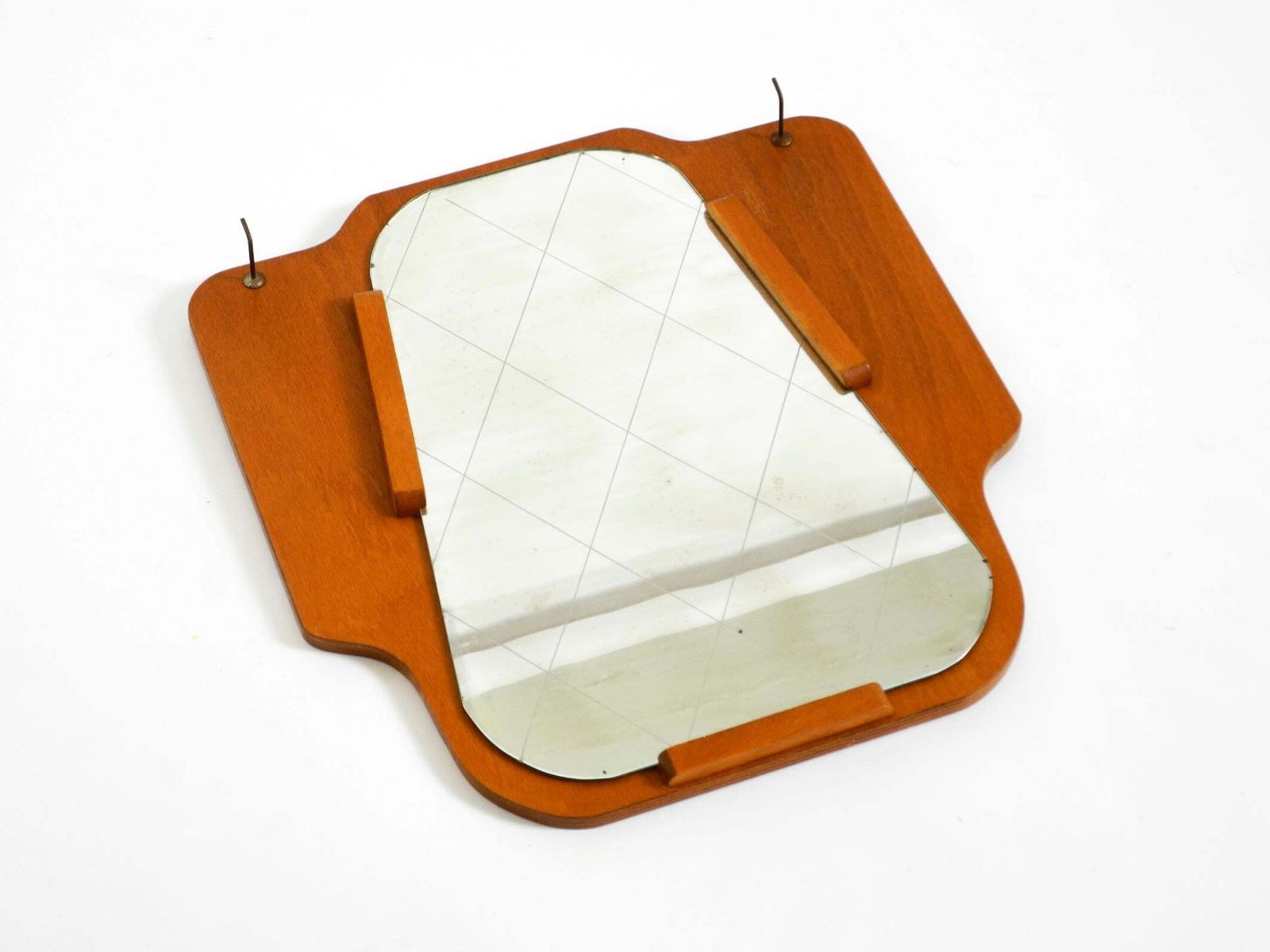 1930s Wall Mirror, Teak And Plywood, Abstract Design, Germany photo Home Decor