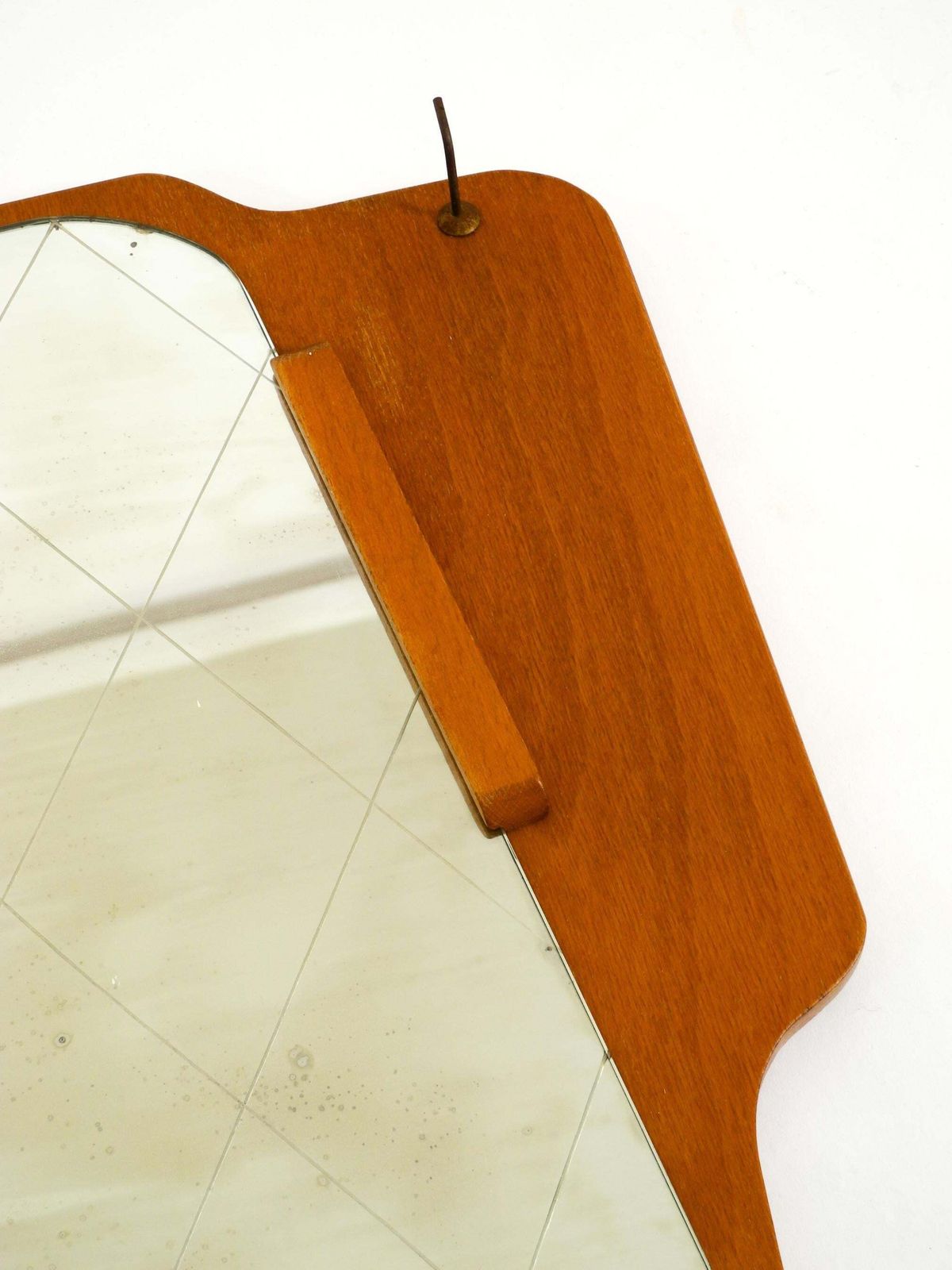 1930s Wall Mirror, Teak And Plywood, Abstract Design, Germany photo vinterior