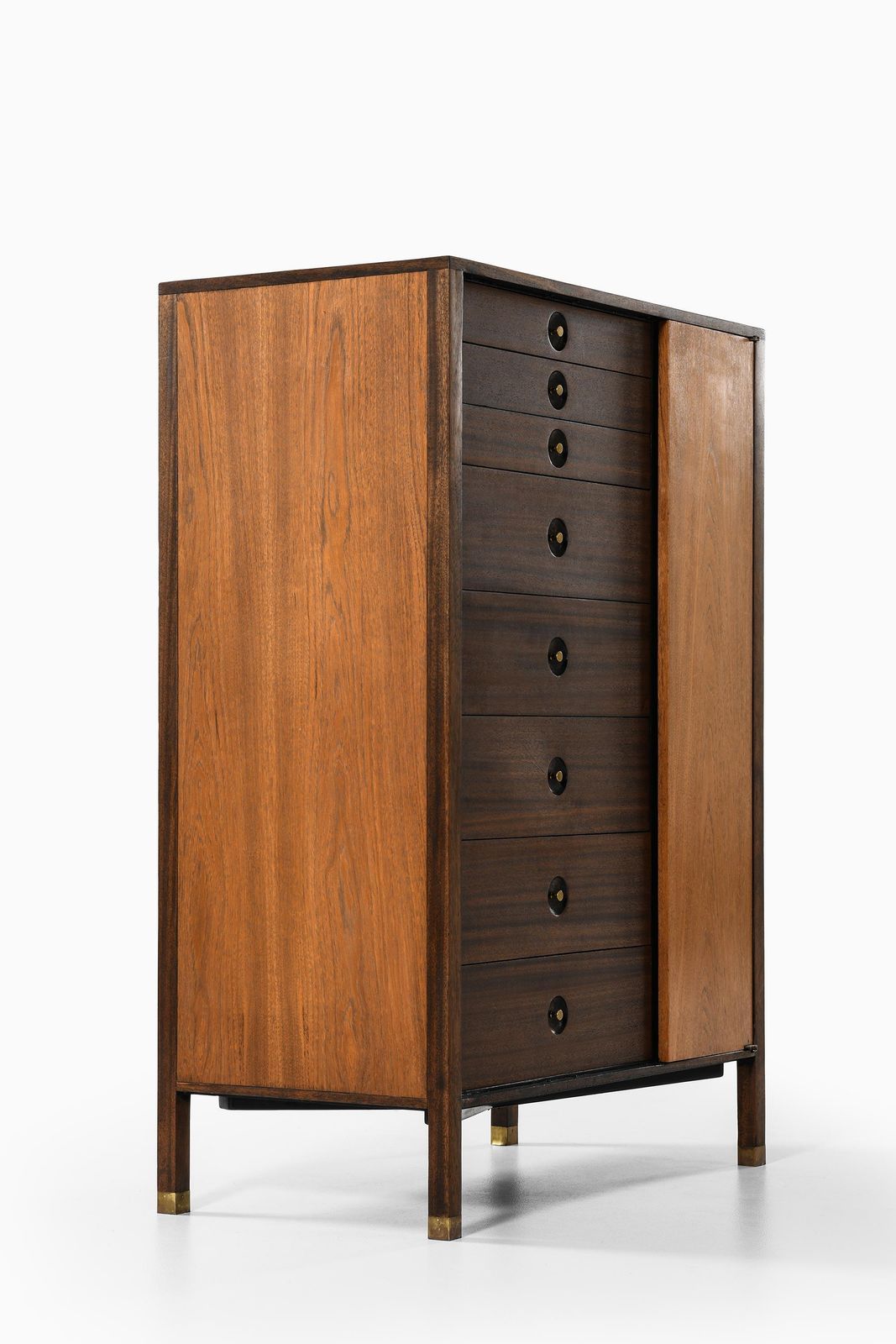 Chest Of Drawers In Mahogany And Brass By Harvey Probber, 1950s photo buy