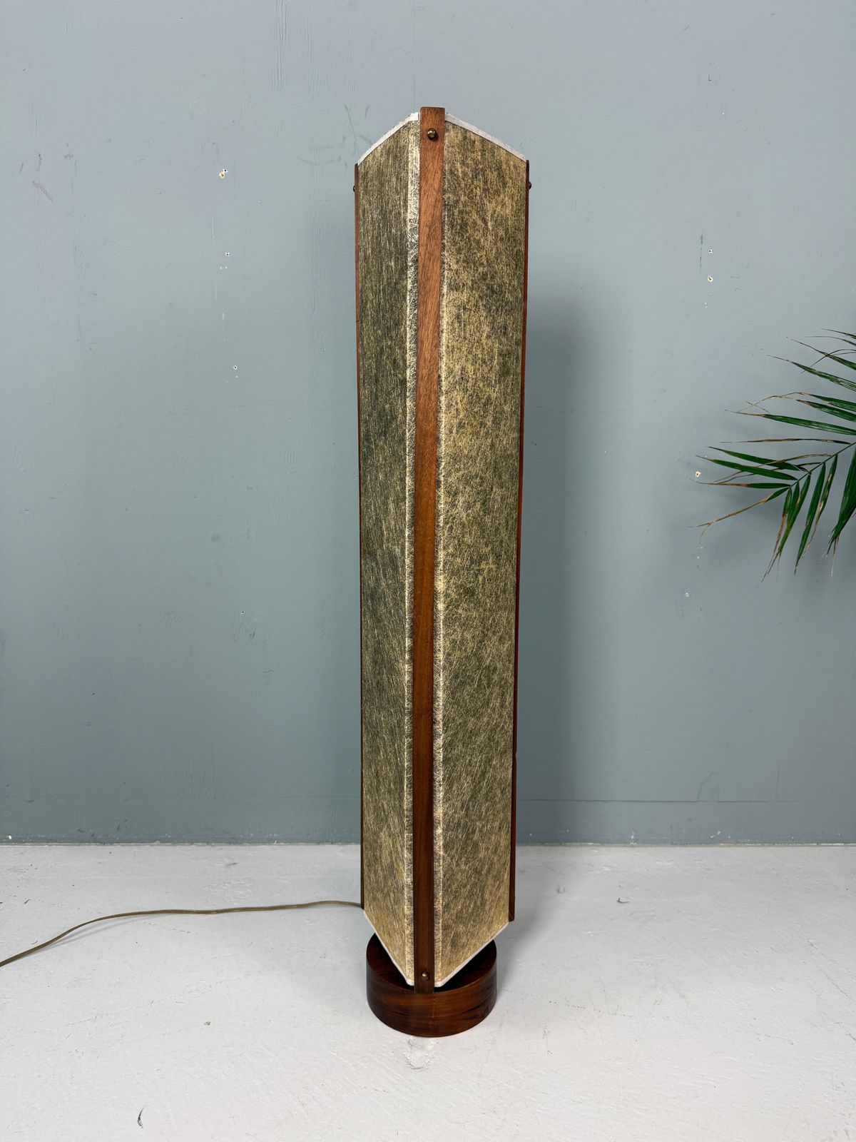 Lighting Danish Mid Century Fiberglass And Teak Floor Lamp   1960 photo