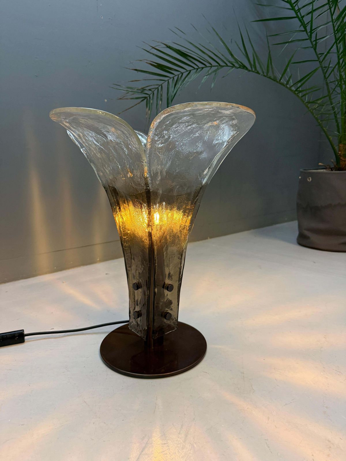 photo furniture Rare Mid Century Murano Table Lamp By Carlo Nason For Mazzega  Italy