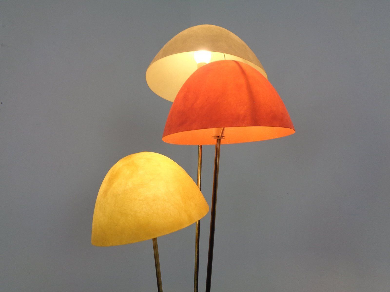 photo for sale Italian Fiberglass & Brass Floor Lamp, 1950s