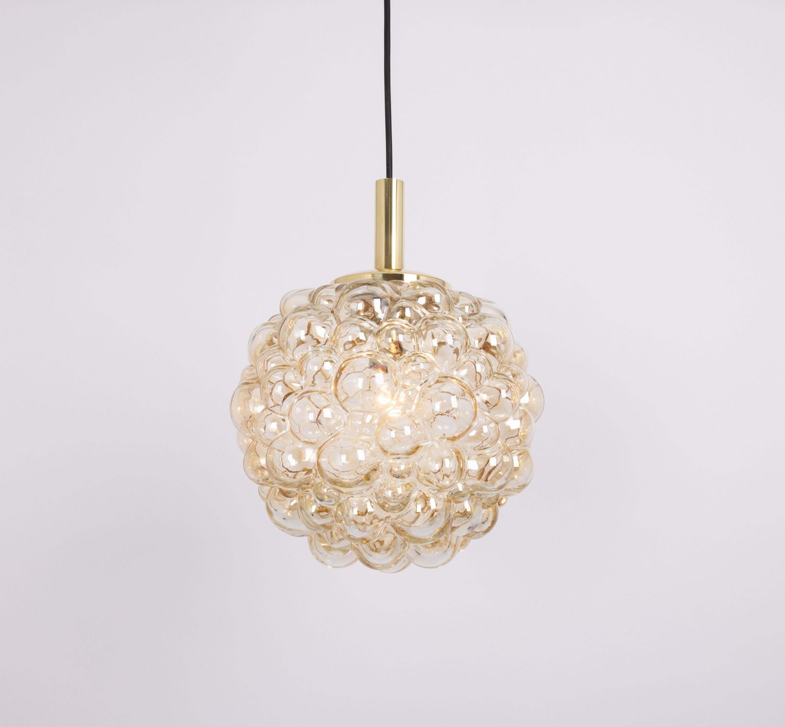 Large Amber Bubble Glass Pendant By Helena Tynell For Limburg, Germany, 1970s photo buy