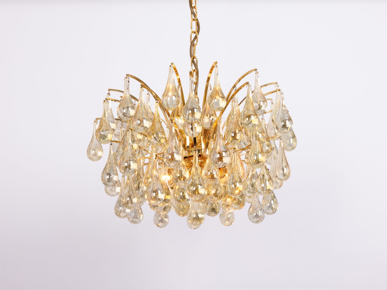 photo for sale Large Murano Glass Tear Drop Chandelier, Christoph Palme, Germany, 1970s
