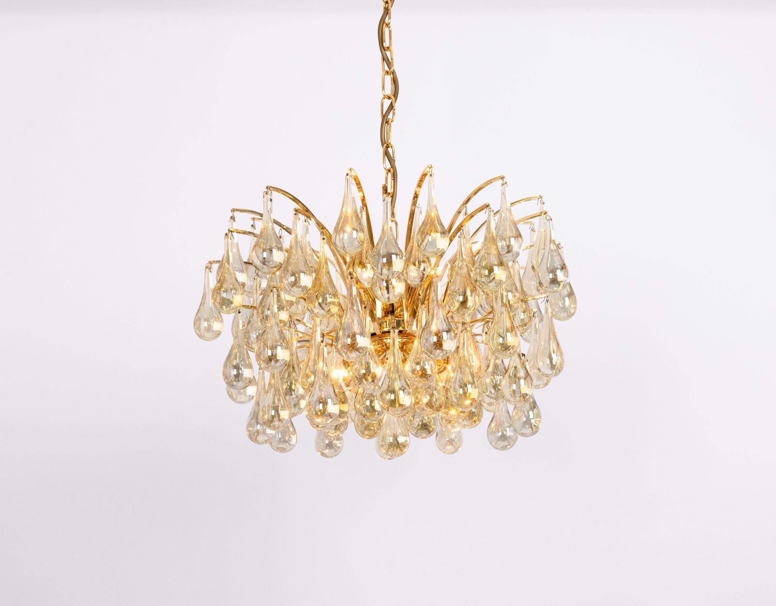 1506.0 Large Murano Glass Tear Drop Chandelier, Christoph Palme, Germany, 1970s photo