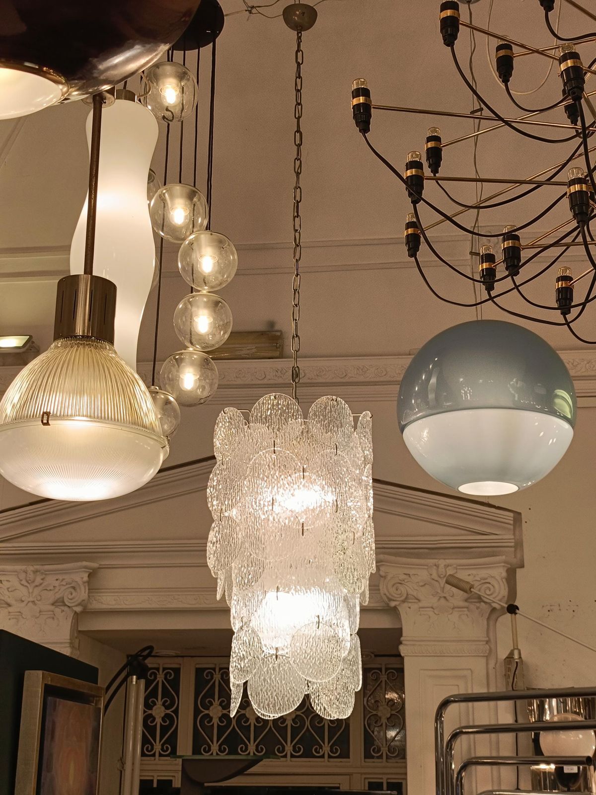 Gino Vistosi "Torcello" Murano Glass Disk Chandelier, Italy 1960s photo 2173.0