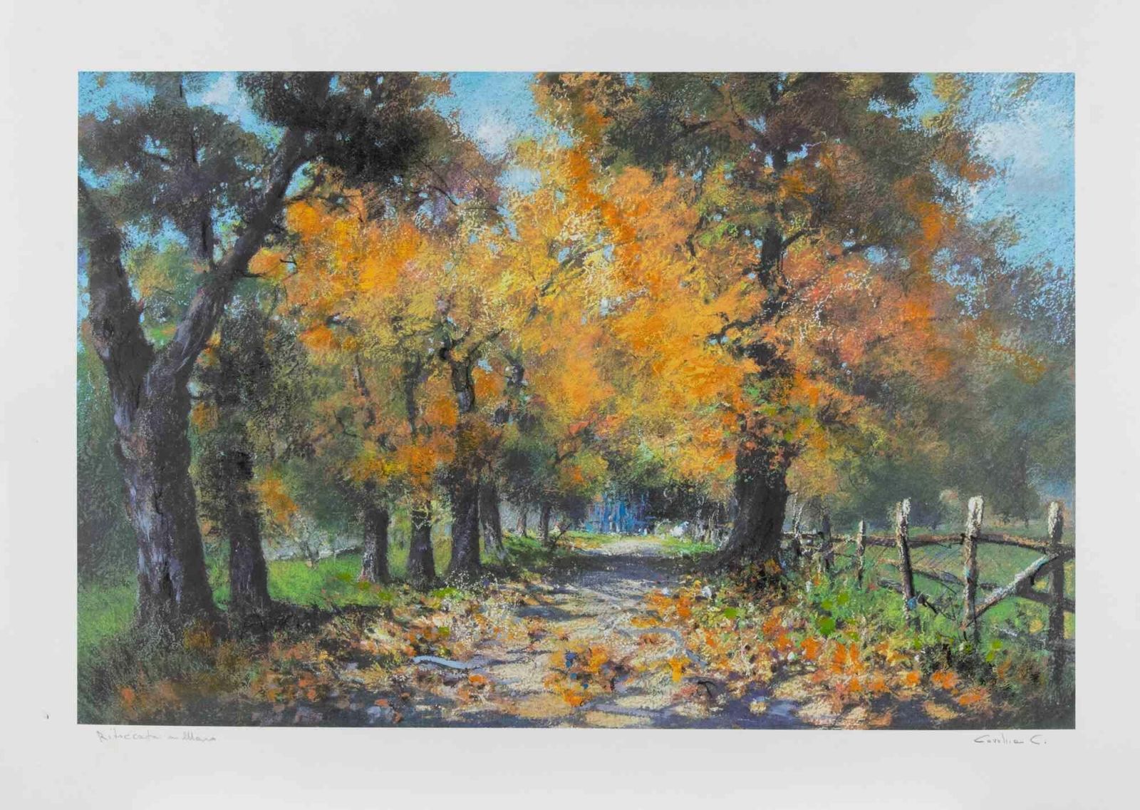 Carlo Corduaautumn Landscape   Lithograph By Carlo Cordua   1980s1980s