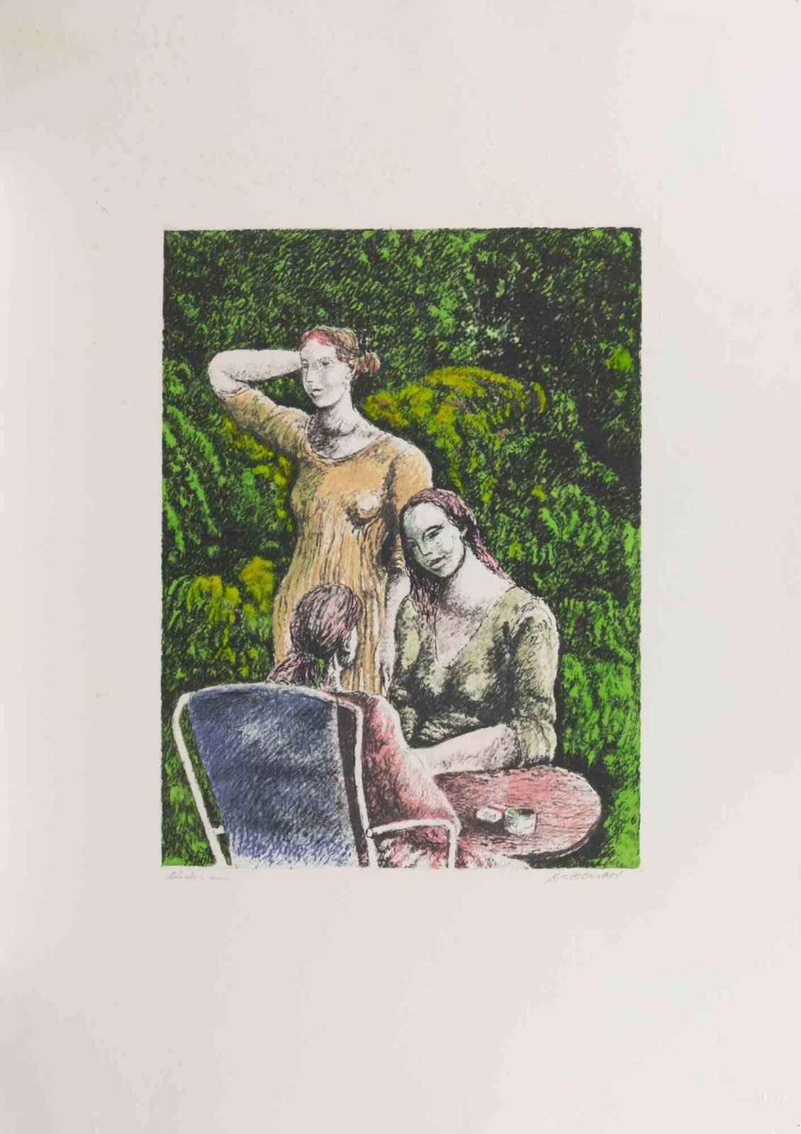Alessio Paternesisisters   Lithograph By Alessio Paternesi   1990s1990s