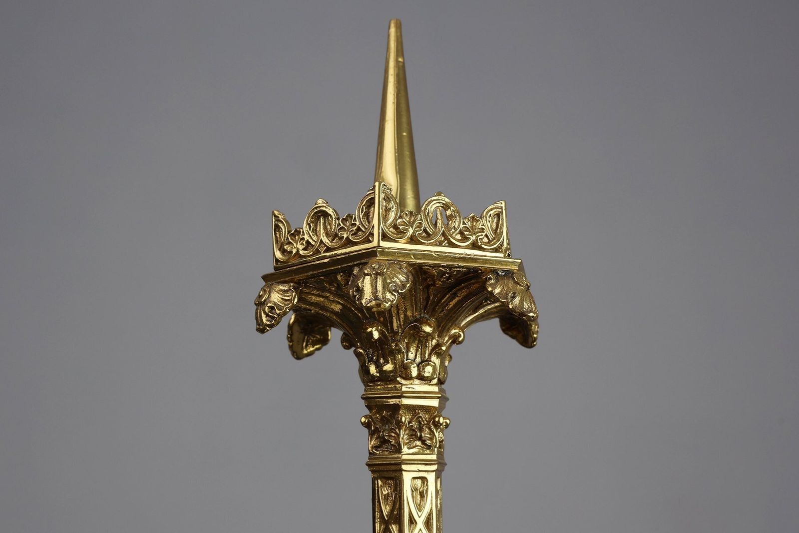 photo furniture French Neo‑Gothic Copper Church Candleholder, 1880