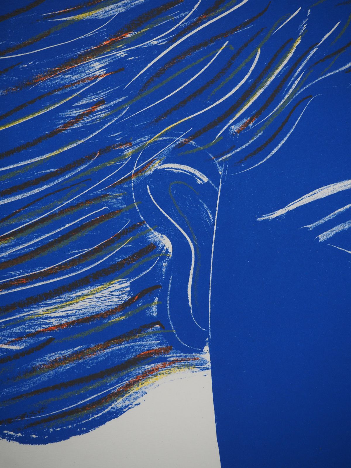 Alekos Fassianosthe Inspired Poet In Blue   Original Lithograph   Printed Signature (Rare, 1983)1983 photo Art