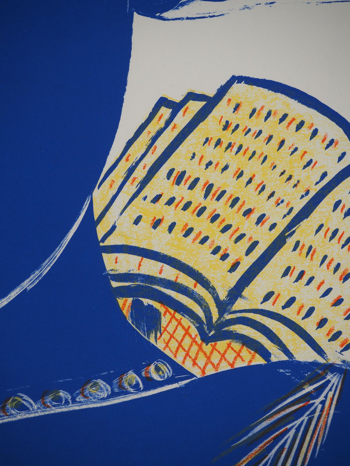 Alekos Fassianosthe Inspired Poet In Blue   Original Lithograph   Printed Signature (Rare, 1983)1983 photo vinterior