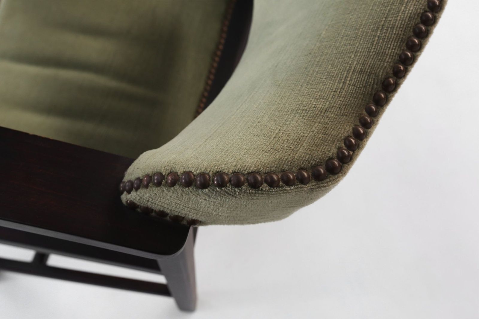 Art Deco Armchair In Black Lacquered Wood And Green Velvet, Belgium, 1930s photo furniture