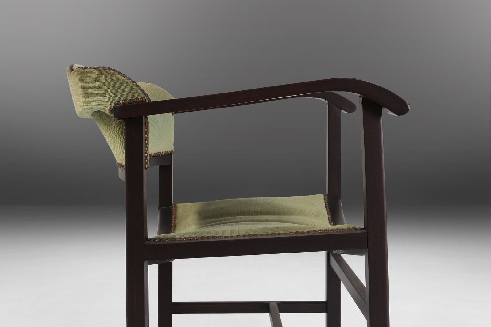 Art Deco Armchair In Black Lacquered Wood And Green Velvet, Belgium, 1930s photo Furniture