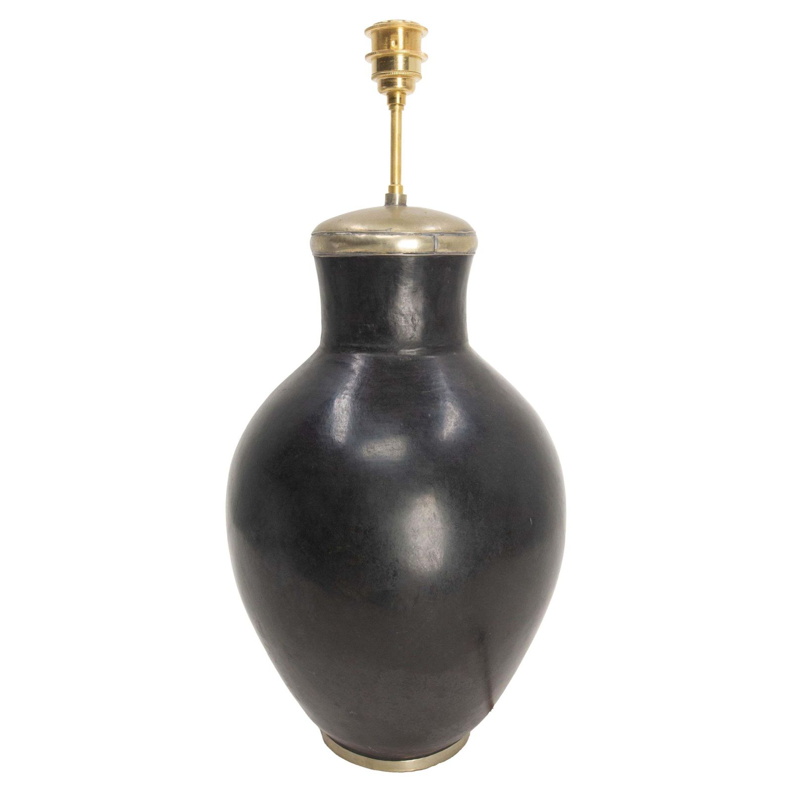 Terracotta Tadelakt Finishing Black Table Lamp Circa 1970, Morocco photo furniture