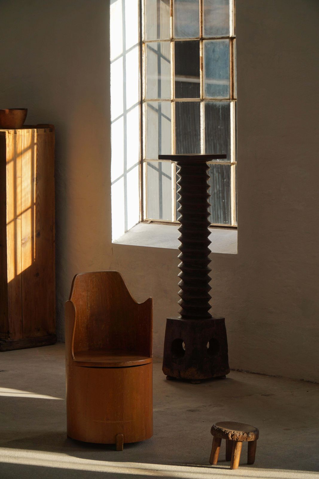 Scandinavian Modern, Stump Chair / “Kubstol” In Pine, Mid 20th Century, 1950s photo furniture