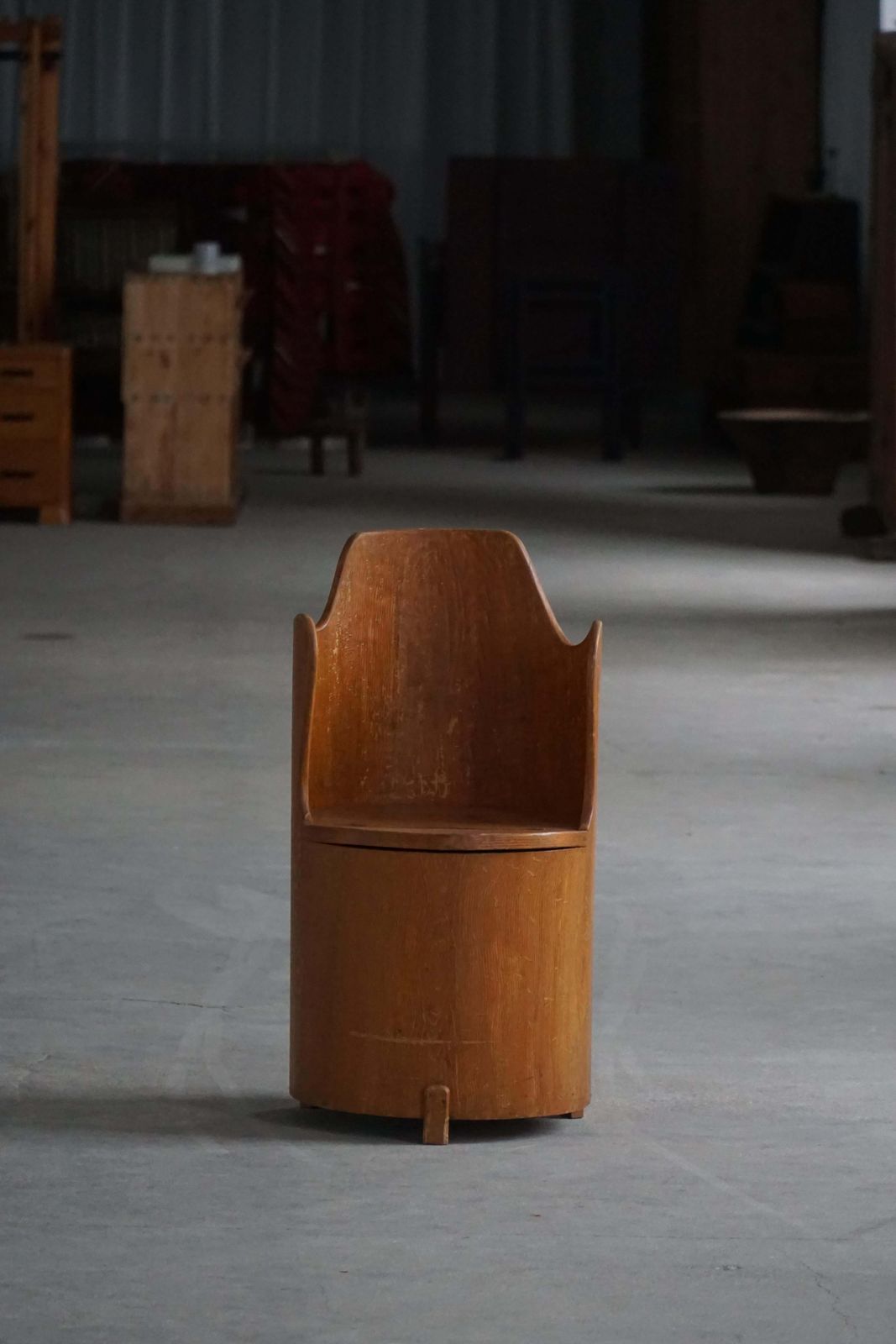 photo for sale Scandinavian Modern, Stump Chair / “Kubstol” In Pine, Mid 20th Century, 1950s