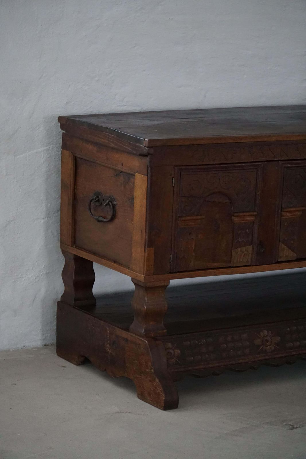 Early 18th Century, Danish Baroque Oak Sideboard, Carved Details, 1700s 1750s photo Furniture