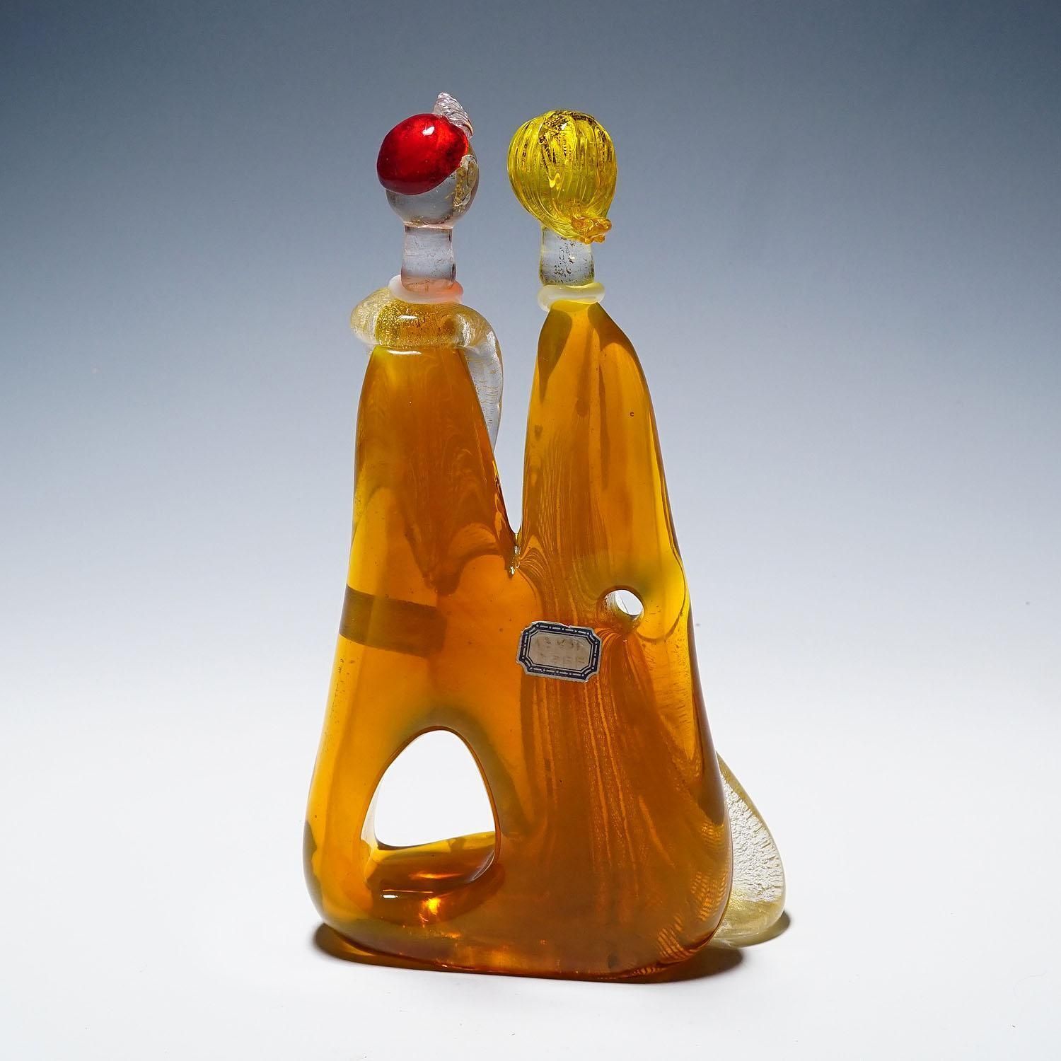Vintage Murano Glass Sculpture By Anzolo Fuga For A.Ve.M. 1950s photo Art