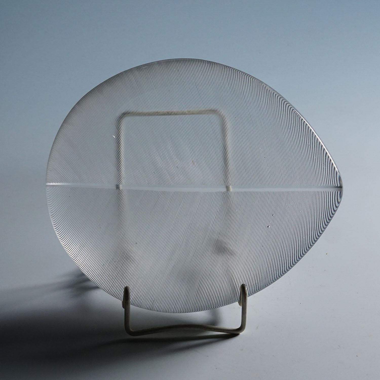 Large Vintage Art Glass Bowl By Tapio Wirkkala For Iittala 1950s photo vinterior