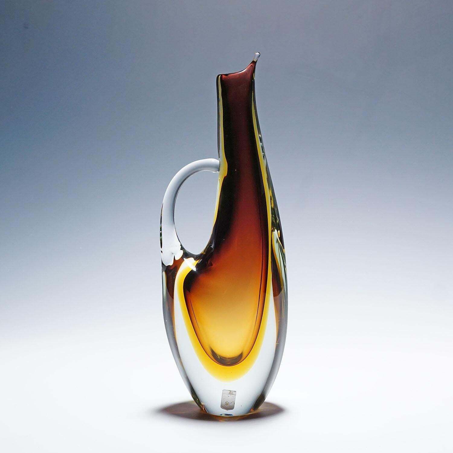 Vintage Murano Sommerso Glass Jug By Arte Nuova 1950s photo for sale