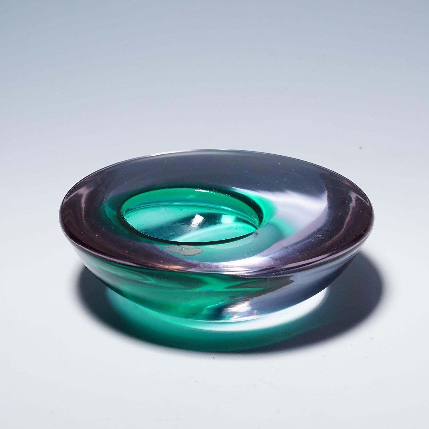 Seguso Vetri D'arte Murano Sommerso Glass Bowl 1960s photo furniture