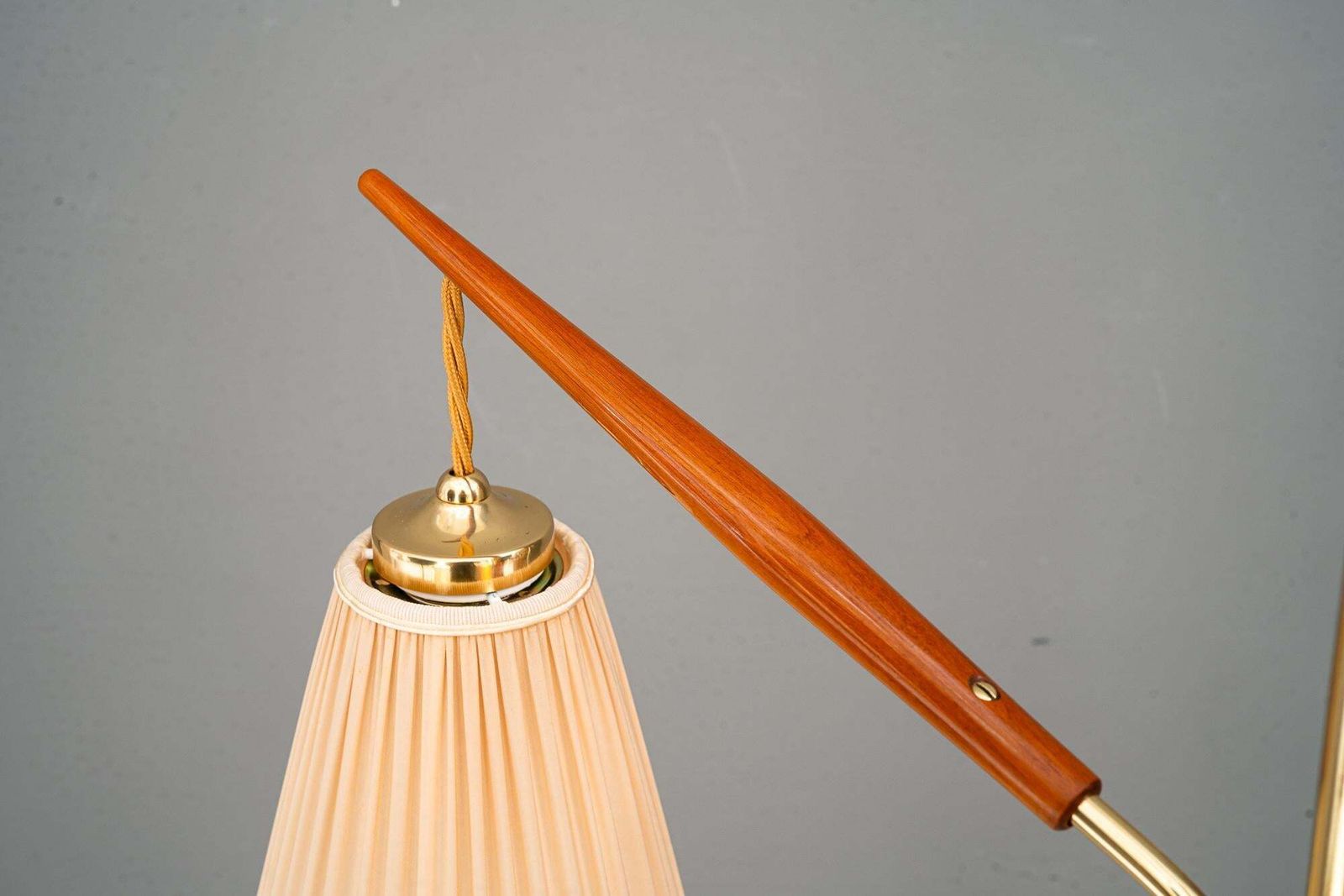 Lighting Rupert Nikoll Chandelier With Fabric Shades Vienna Around 1950s photo