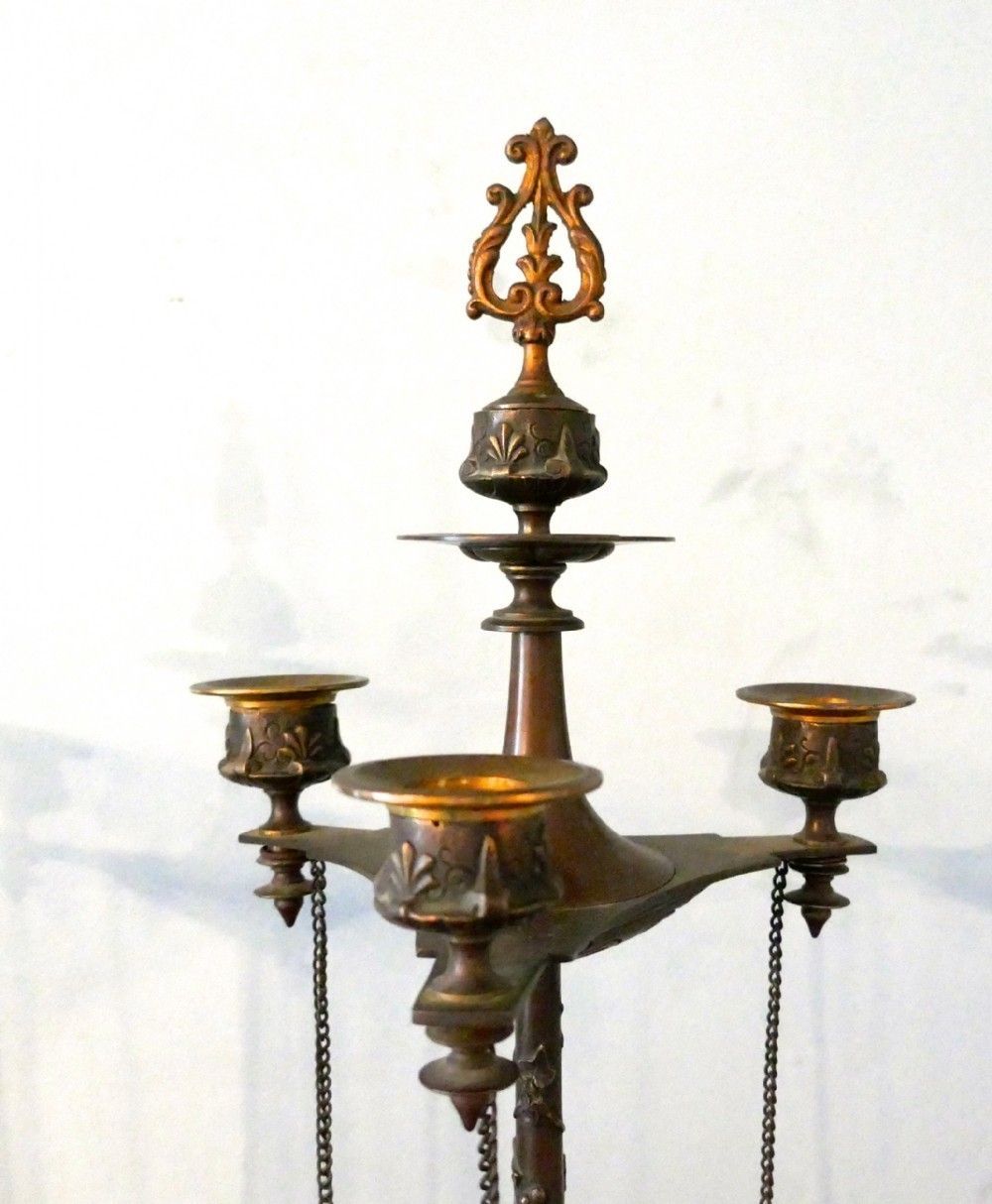 Pair 19th Century Louis Philippe French Bronze Candelabra With Snuffers photo for sale