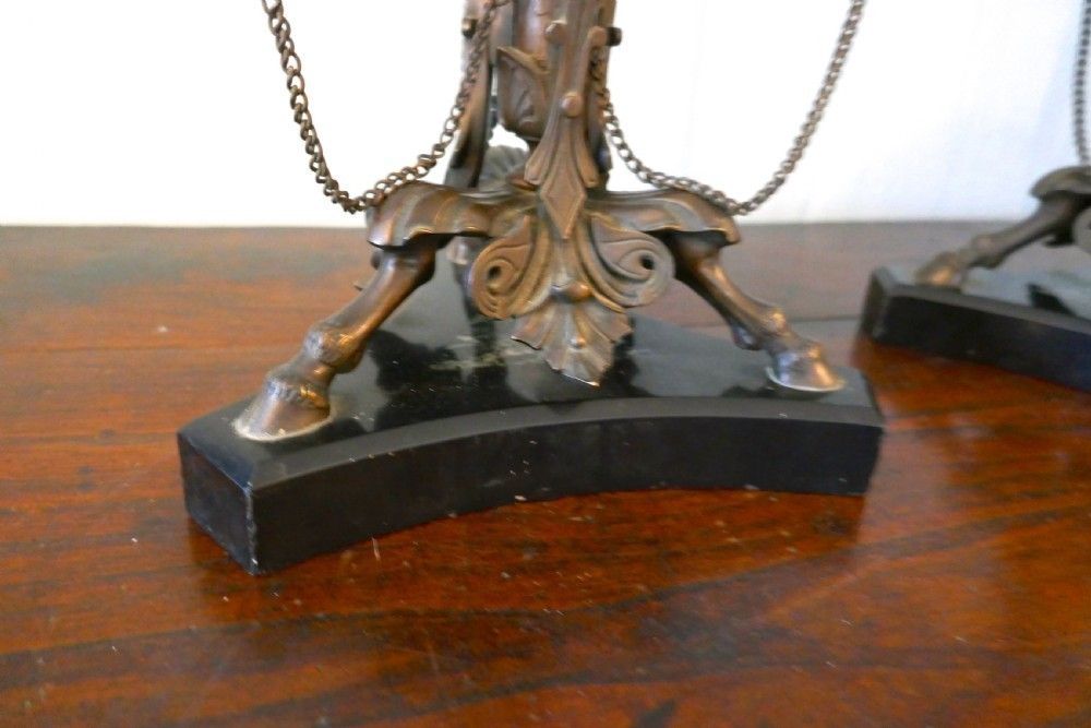 Home Decor Pair 19th Century Louis Philippe French Bronze Candelabra With Snuffers photo