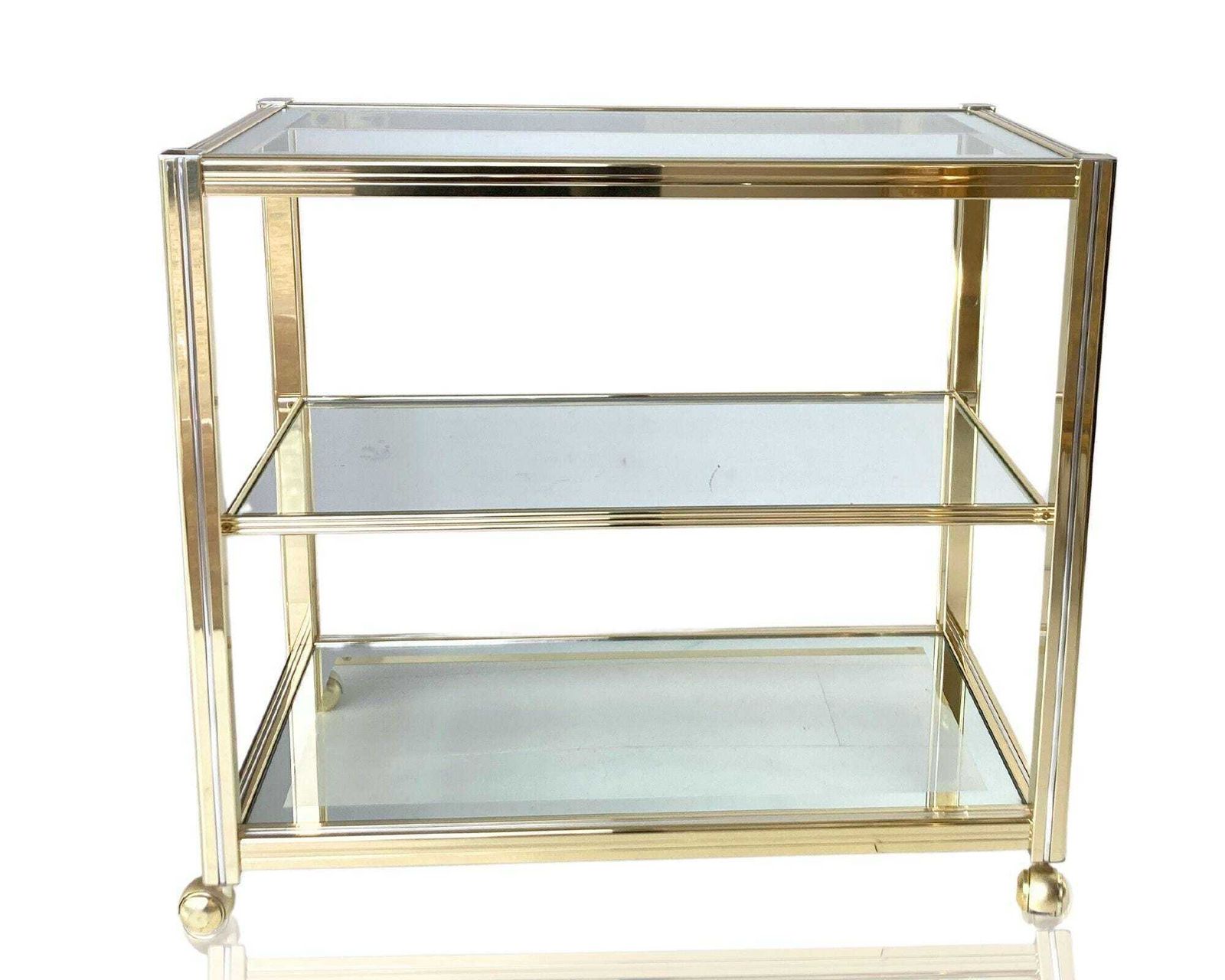 Pierre Vandel Bartafel | Parijs | Goudkleurige Chroom Serveertafel | 1960