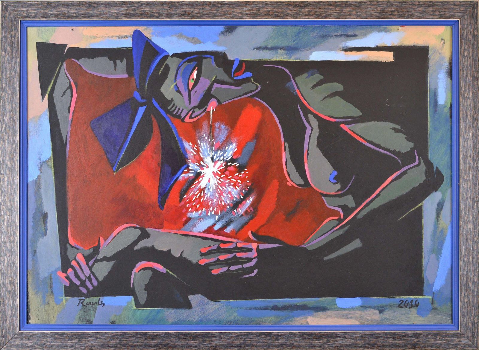 Rauls Zitmaniswonder Candle/Carrying Of The Cross, Twosided, 2010. Acrylic/Cardboard, 60x80 Cm2010 photo for sale