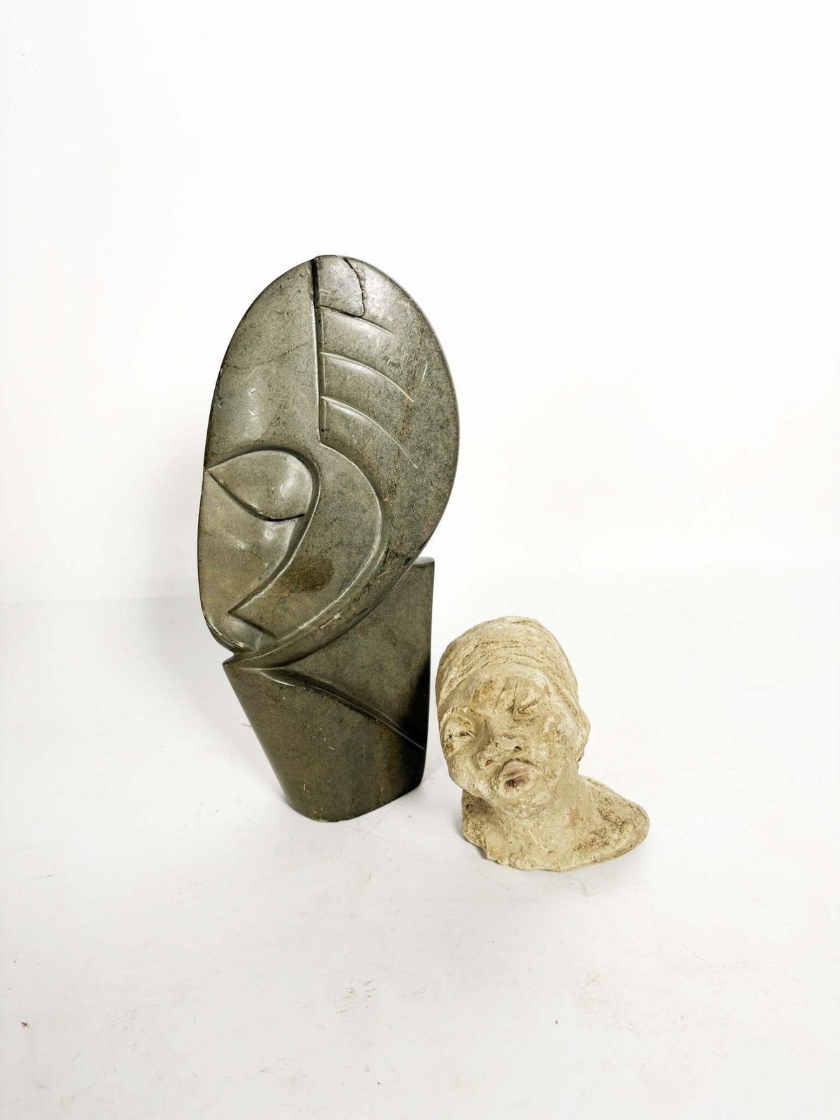 2 Terracotta And Stone Sculptures, France, 20th photo 470.0